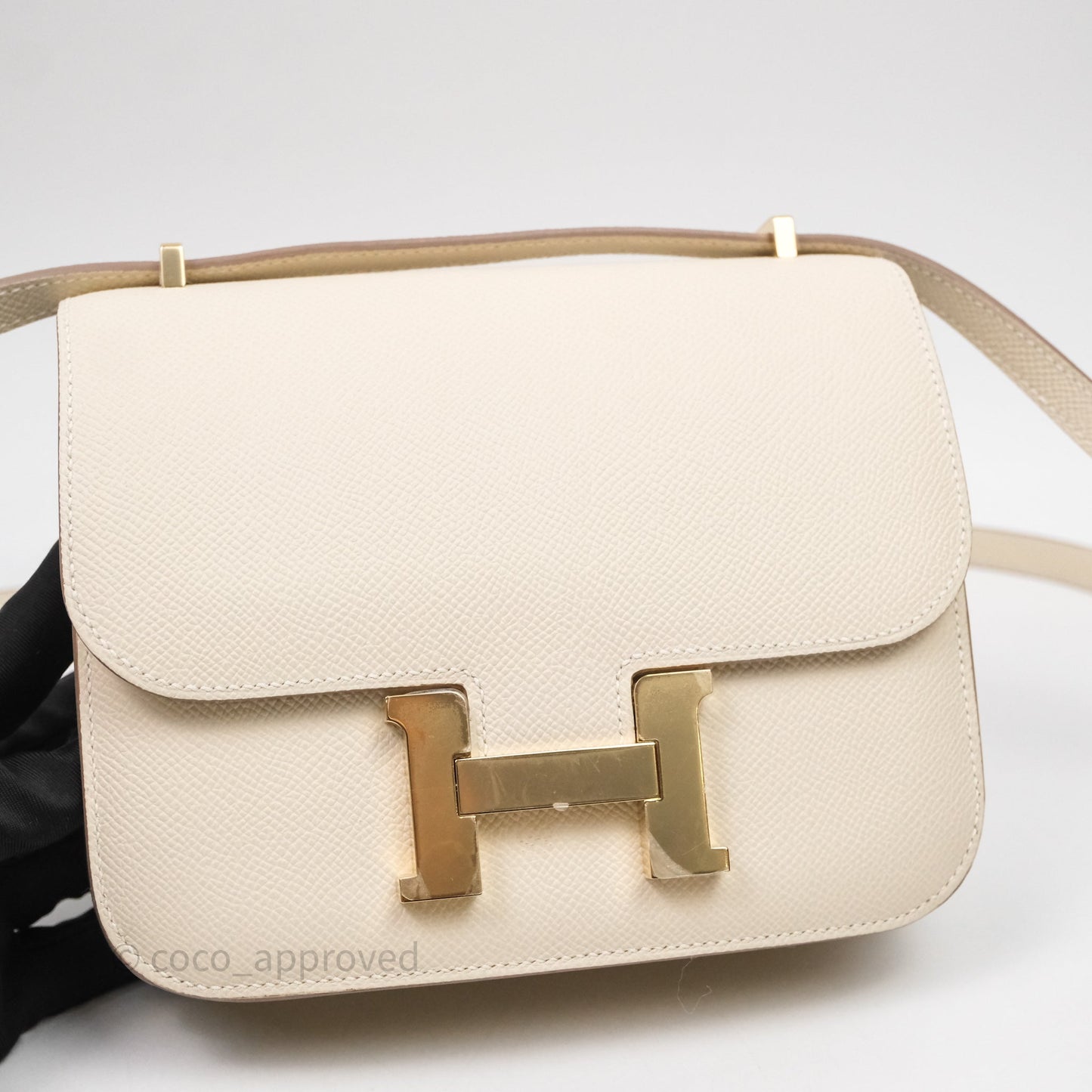 Hermès Constance Mini 18cm Mirror Craie 10 Gold Hardware