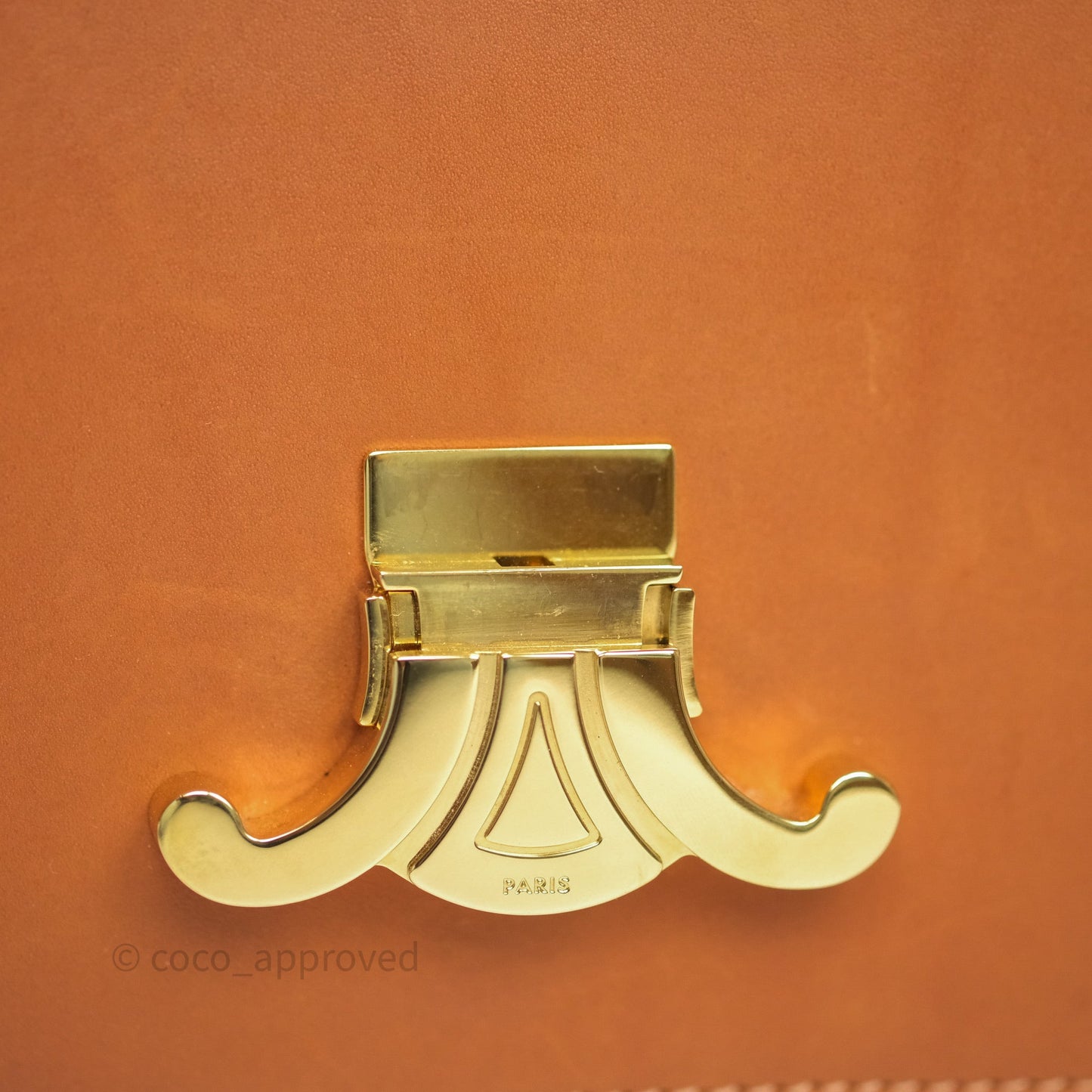 Celine Teen Triomphe Bag Tan Natural Calfskin Gold Hardware