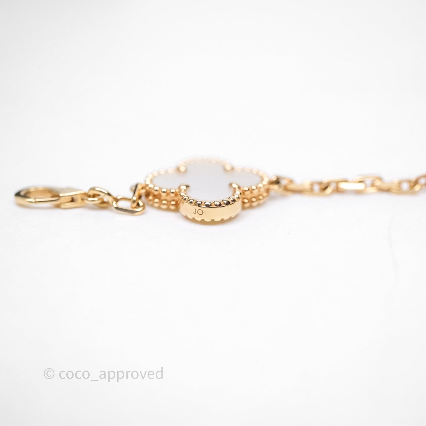 Van Cleef & Arpels Vintage Alhambra 5 Motifs White Yellow Gold Bracelet