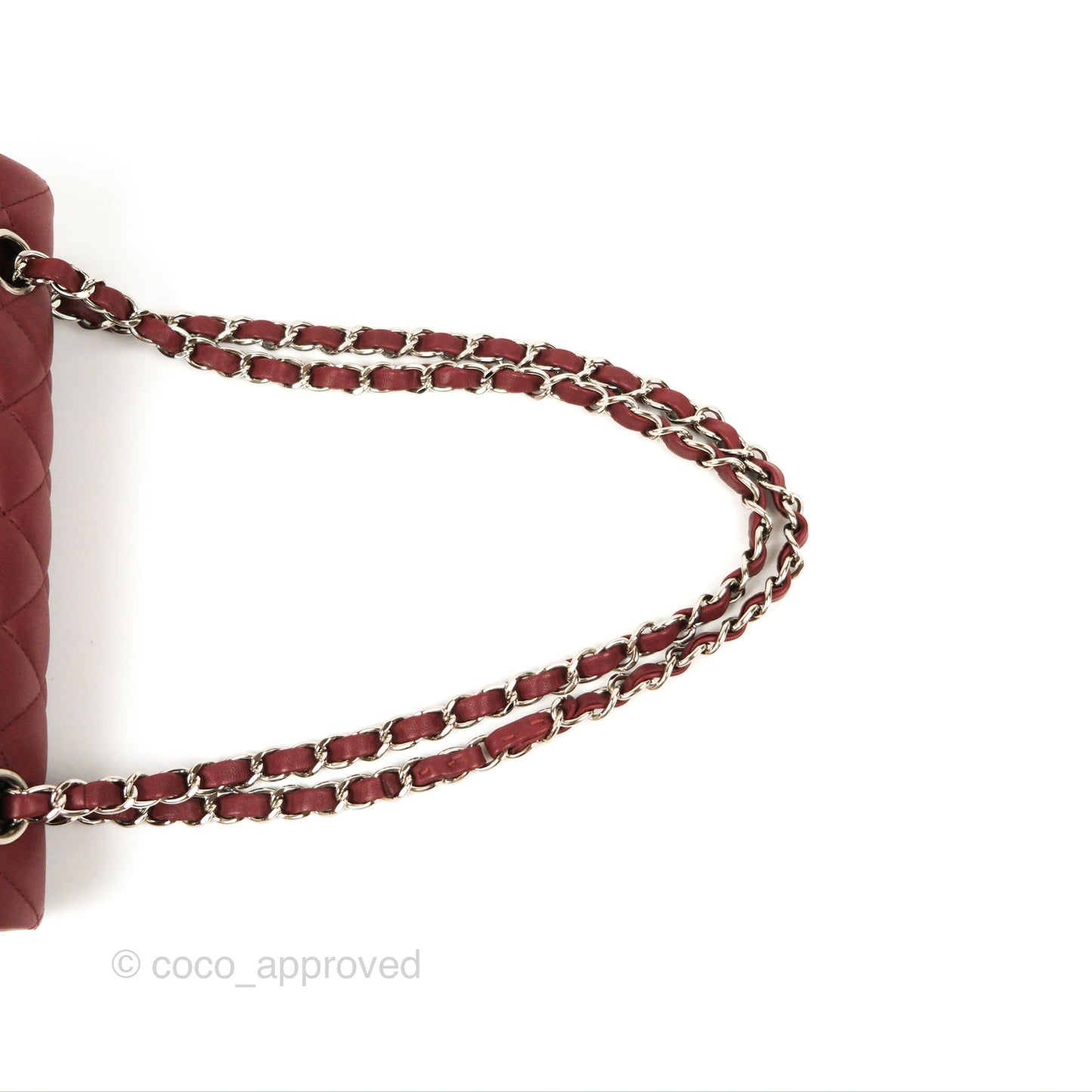 Chanel Small S/M Classic Flap Dark Red Lambskin Silver Hardware