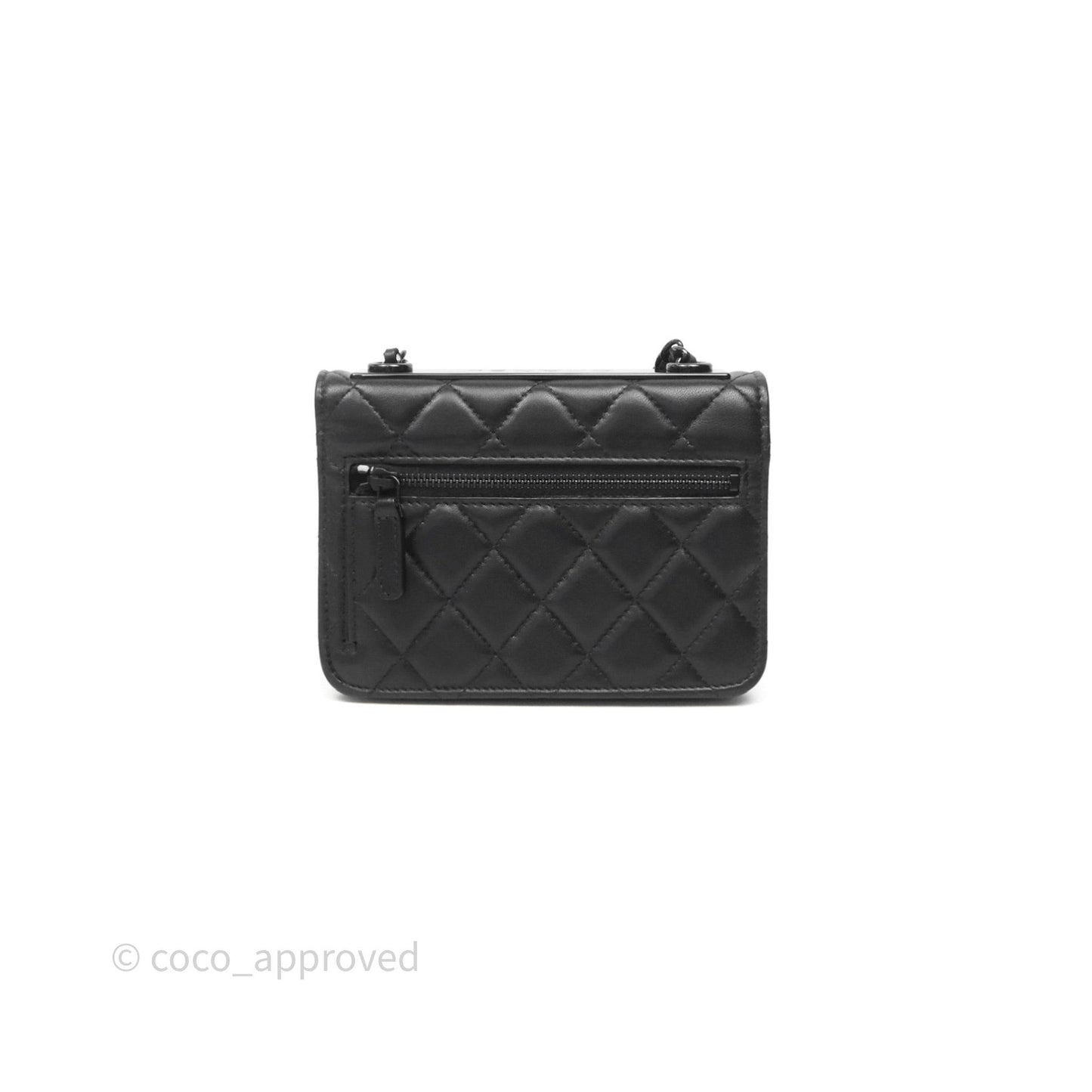 Chanel Mini Quilted Trendy CC WOC Wallet On Chain So Black Lambskin