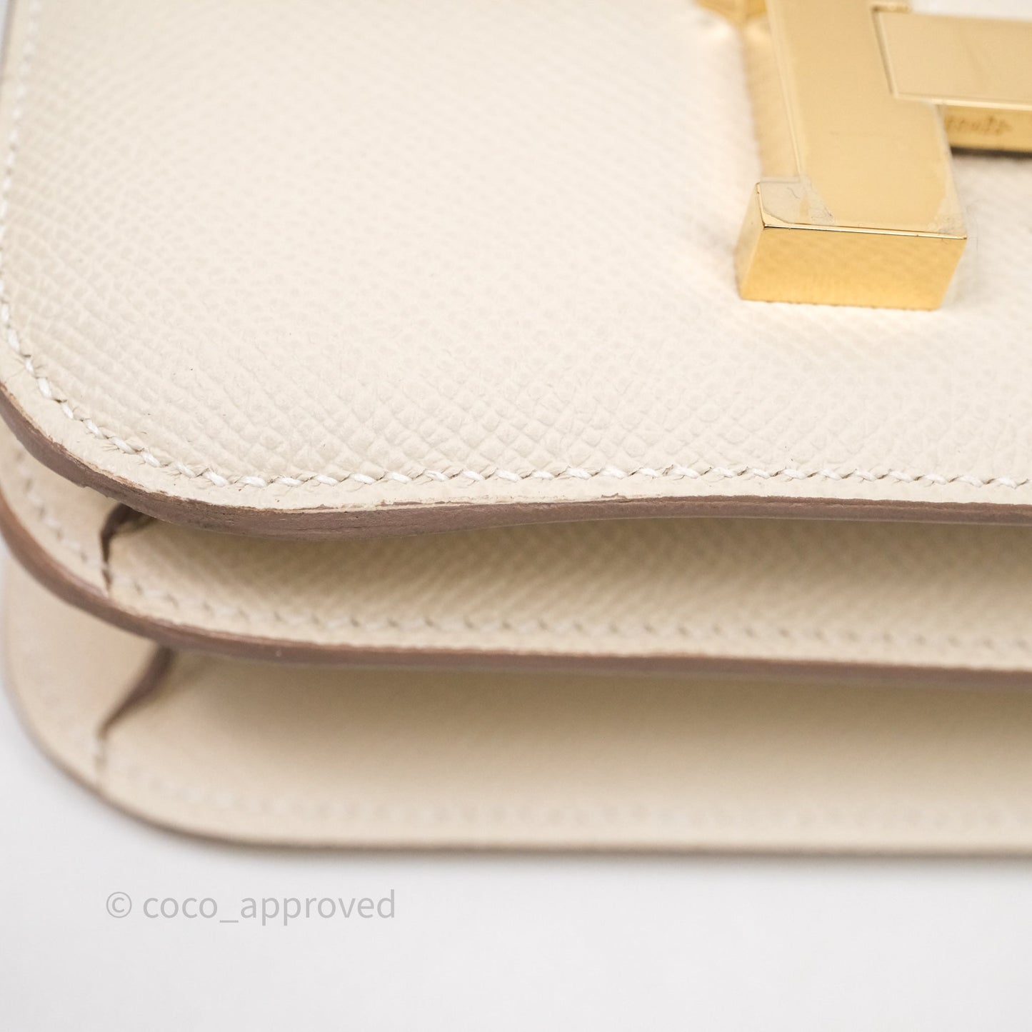 Hermès Constance Mini 18cm Mirror Craie 10 Gold Hardware