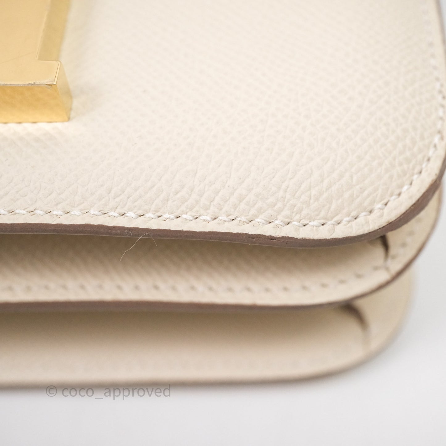 Hermès Constance Mini 18cm Mirror Craie 10 Gold Hardware
