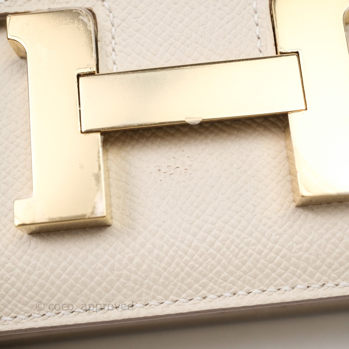 Hermès Constance Mini 18cm Mirror Craie 10 Gold Hardware