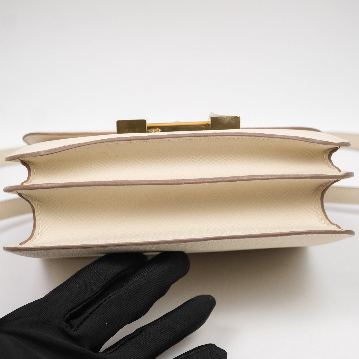 Hermès Constance Mini 18cm Mirror Craie 10 Gold Hardware