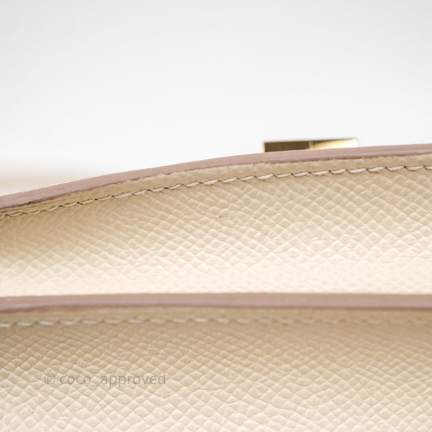 Hermès Constance Mini 18cm Mirror Craie 10 Gold Hardware