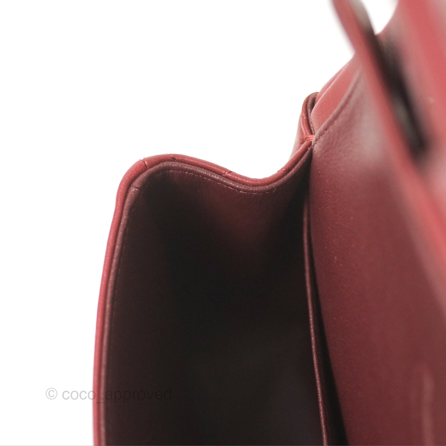 Chanel Small S/M Classic Flap Dark Red Lambskin Silver Hardware