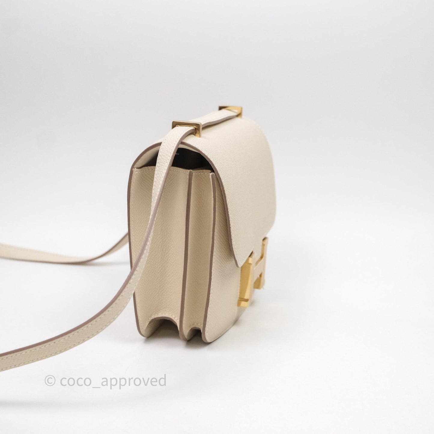 Hermès Constance Mini 18cm Mirror Craie 10 Gold Hardware