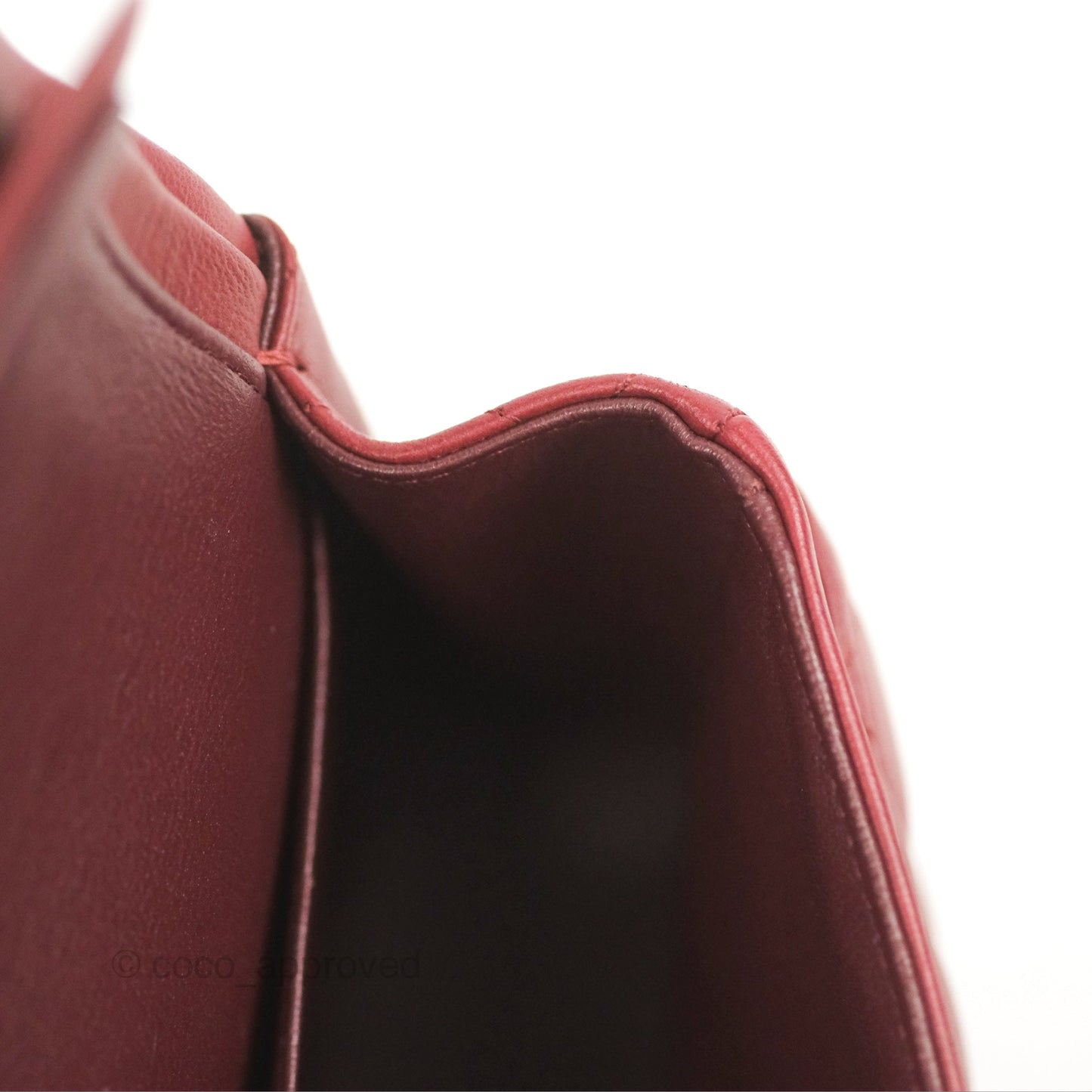 Chanel Small S/M Classic Flap Dark Red Lambskin Silver Hardware
