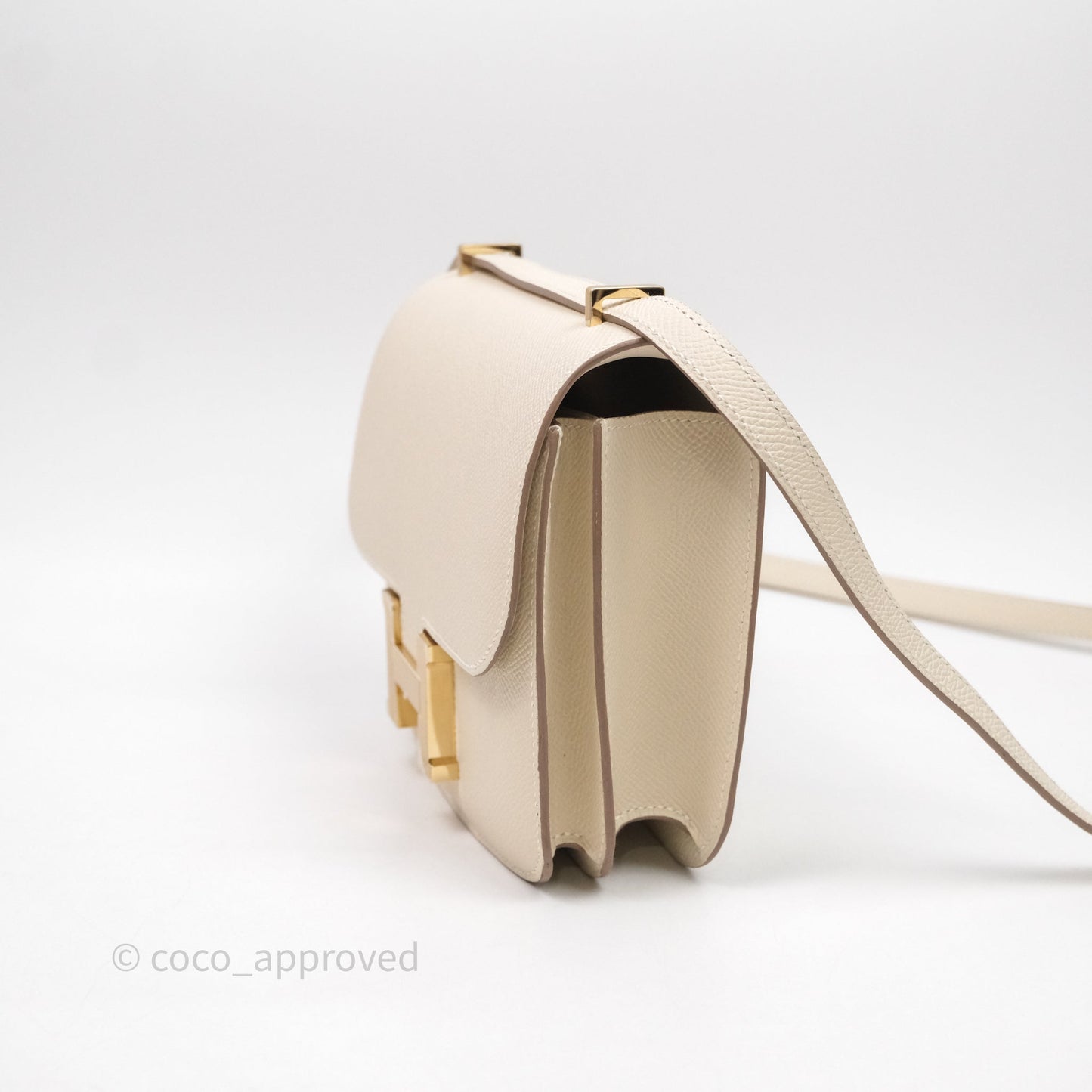 Hermès Constance Mini 18cm Mirror Craie 10 Gold Hardware