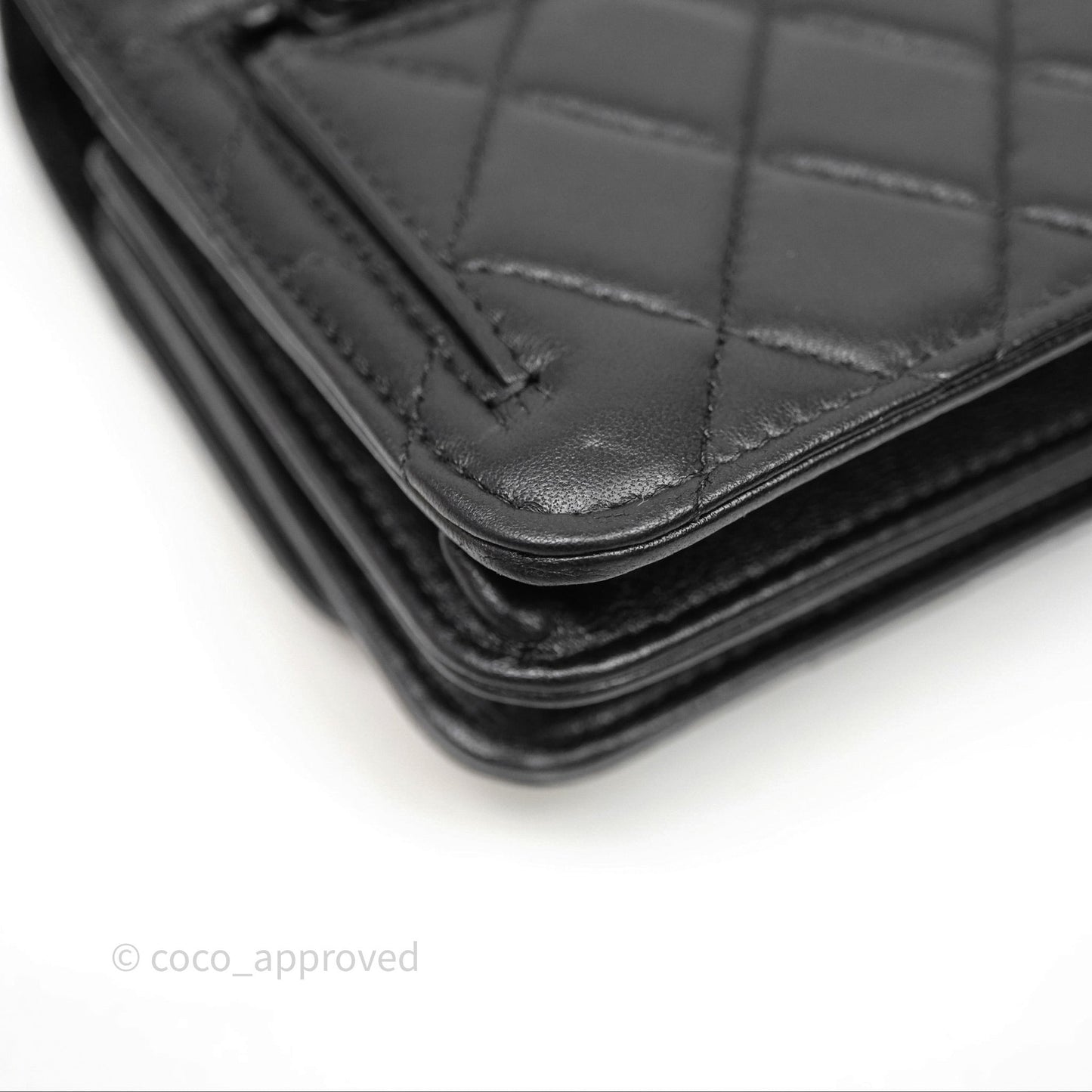 Chanel Mini Quilted Trendy CC WOC Wallet On Chain So Black Lambskin
