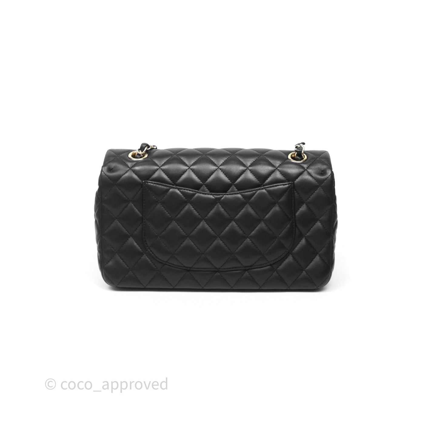 Chanel Classic M/L Medium Flap Bag Valentine Limited Edition Black Lambskin Gold Hardware