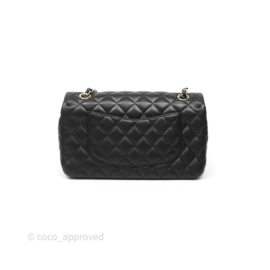 Chanel Classic M/L Medium Flap Bag Valentine Limited Edition Black Lambskin Gold Hardware