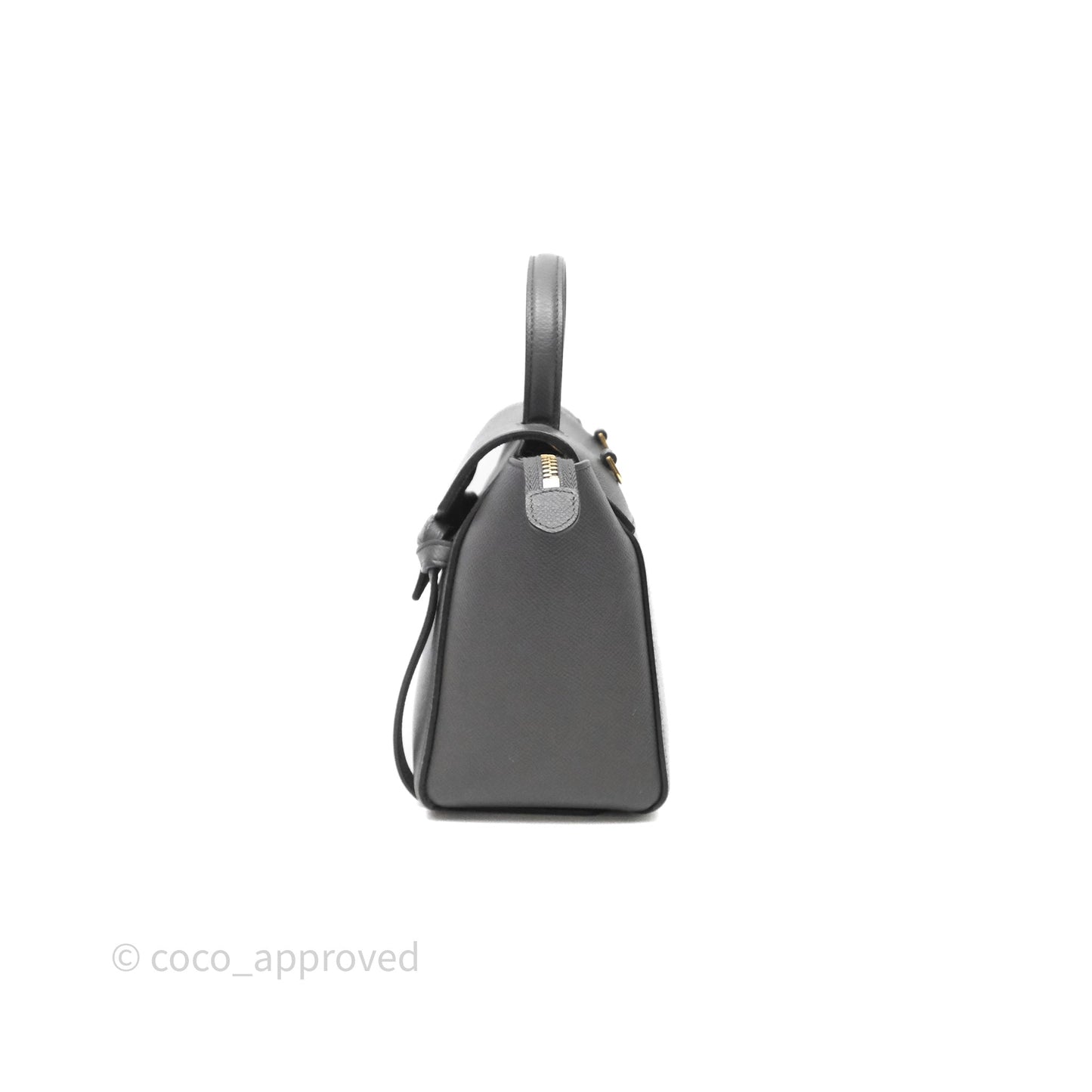 Celine Nano Belt Bag Grey Grained Calfskin Gold Hardware