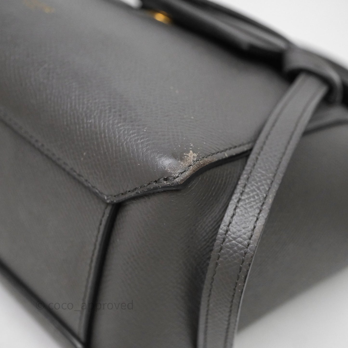 Celine Nano Belt Bag Grey Grained Calfskin Gold Hardware