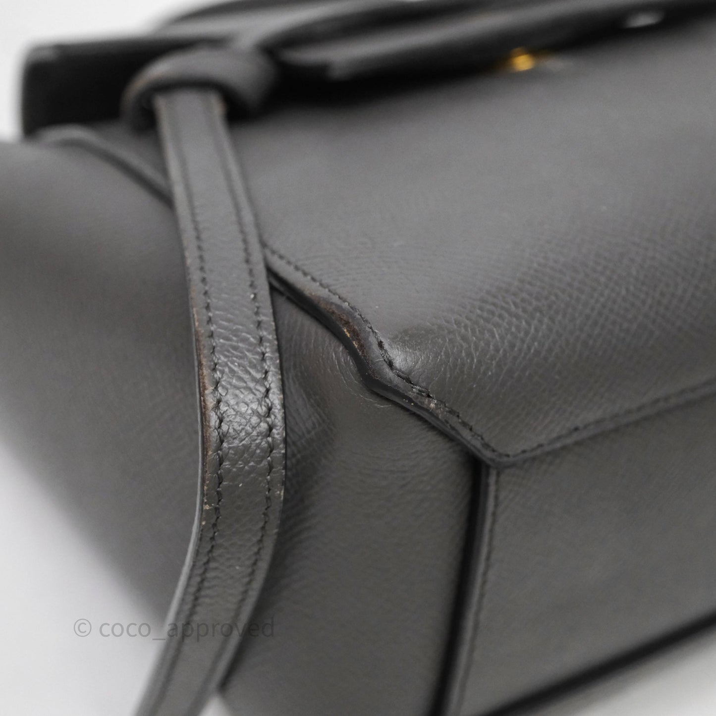 Celine Nano Belt Bag Grey Grained Calfskin Gold Hardware