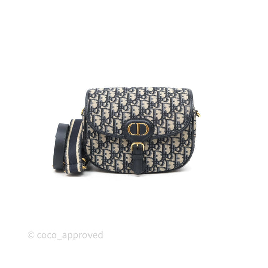 Dior Medium Bobby Bag Blue Oblique Jacquard Canvas