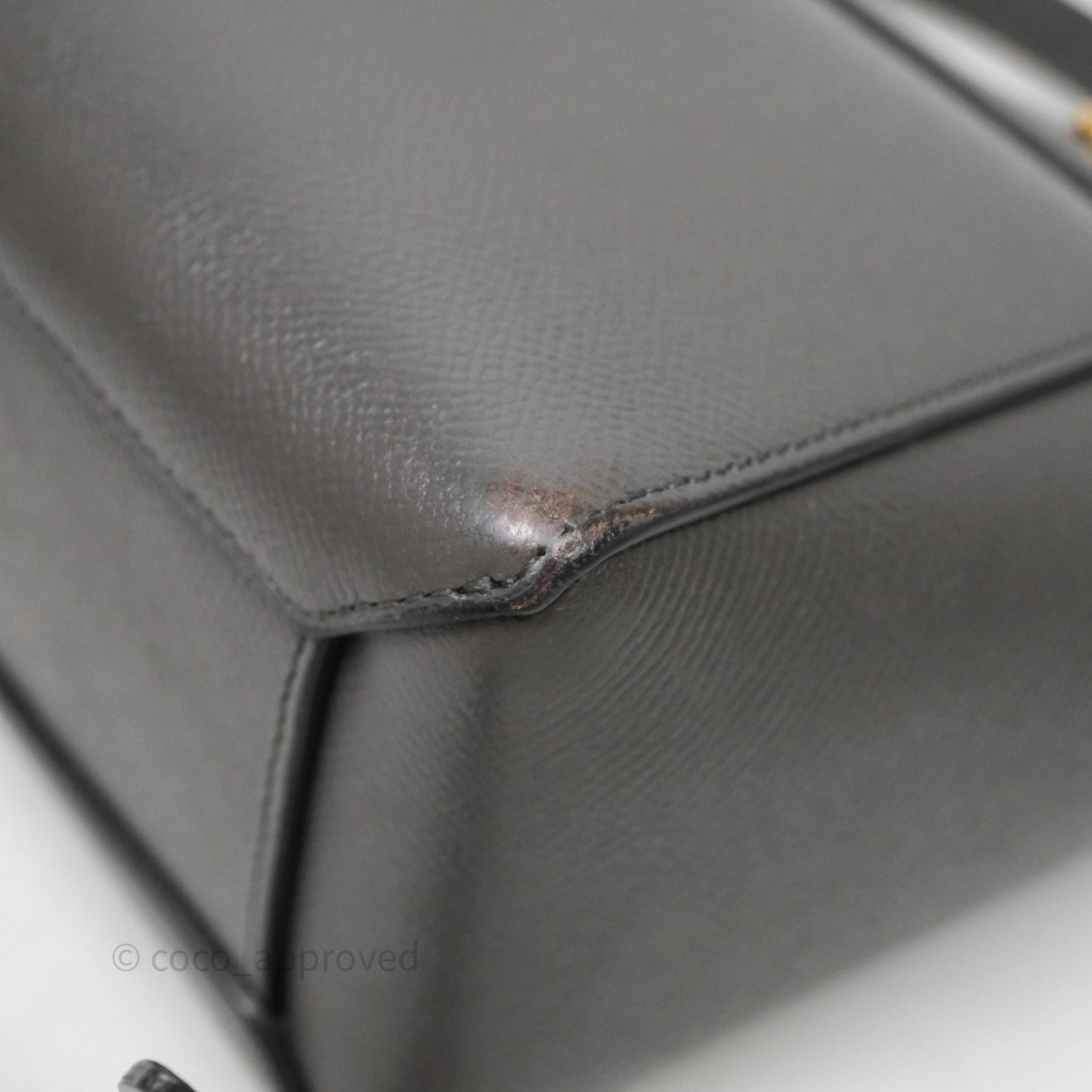 Celine Nano Belt Bag Grey Grained Calfskin Gold Hardware