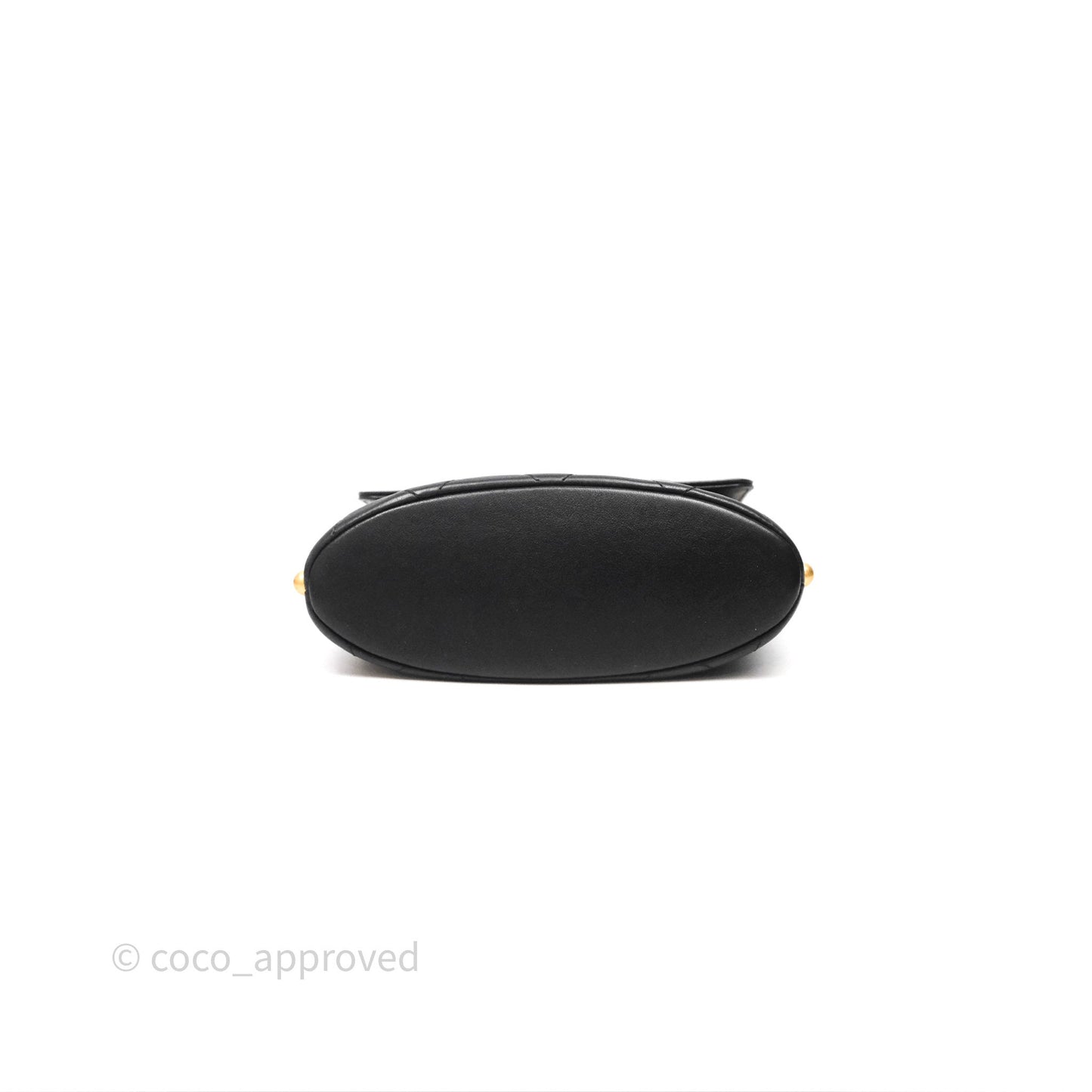 Chanel Small Pearl Hobo Bag Black Calfskin Aged Gold Hardware