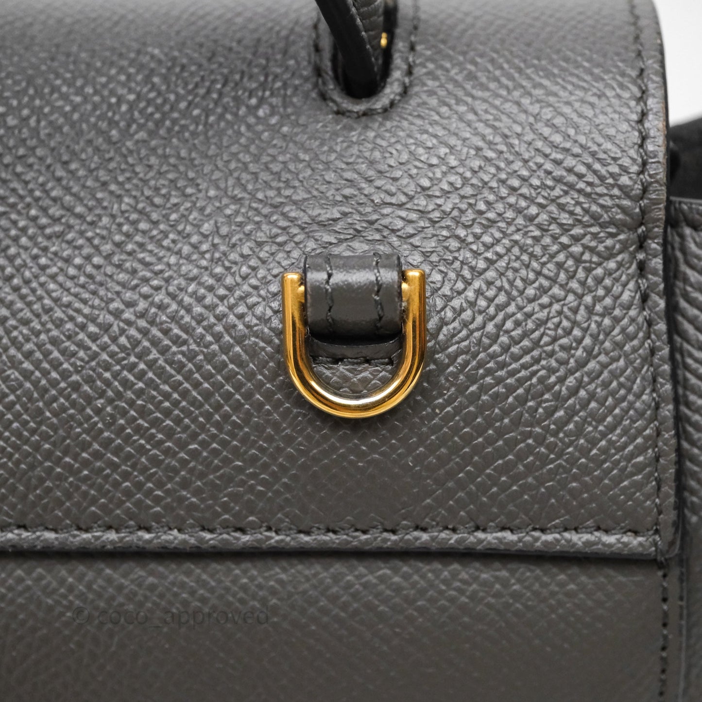 Celine Nano Belt Bag Grey Grained Calfskin Gold Hardware