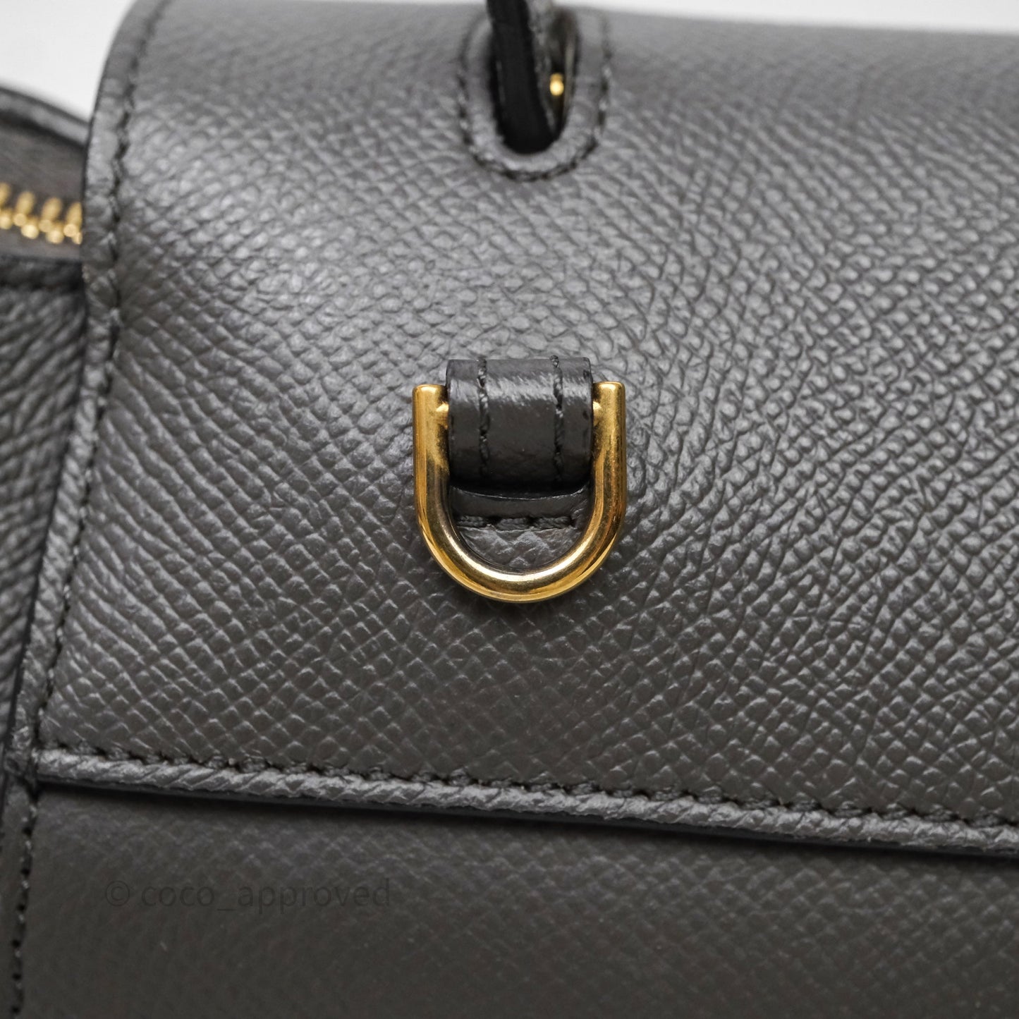 Celine Nano Belt Bag Grey Grained Calfskin Gold Hardware