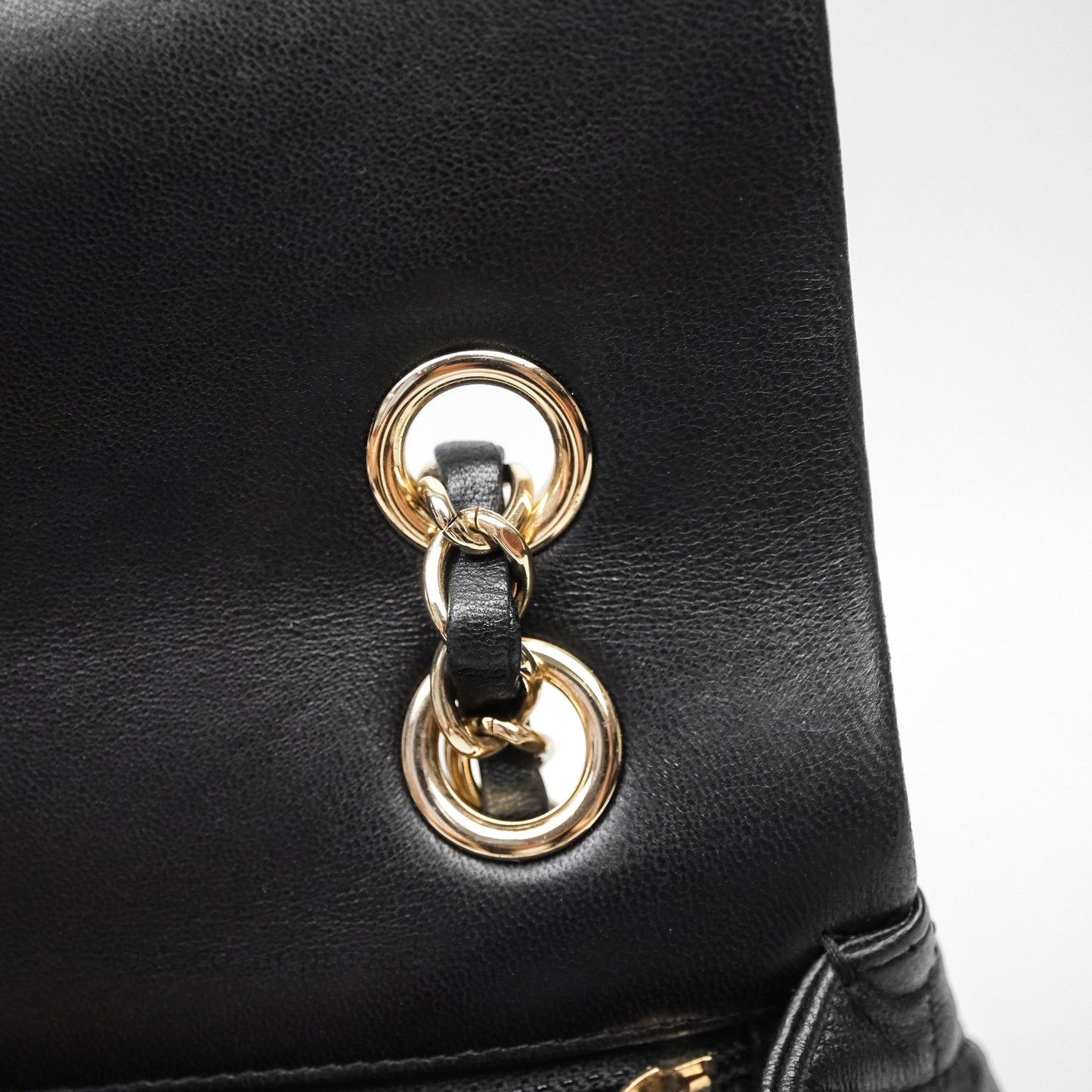 Chanel Classic M/L Medium Flap Bag Valentine Limited Edition Black Lambskin Gold Hardware