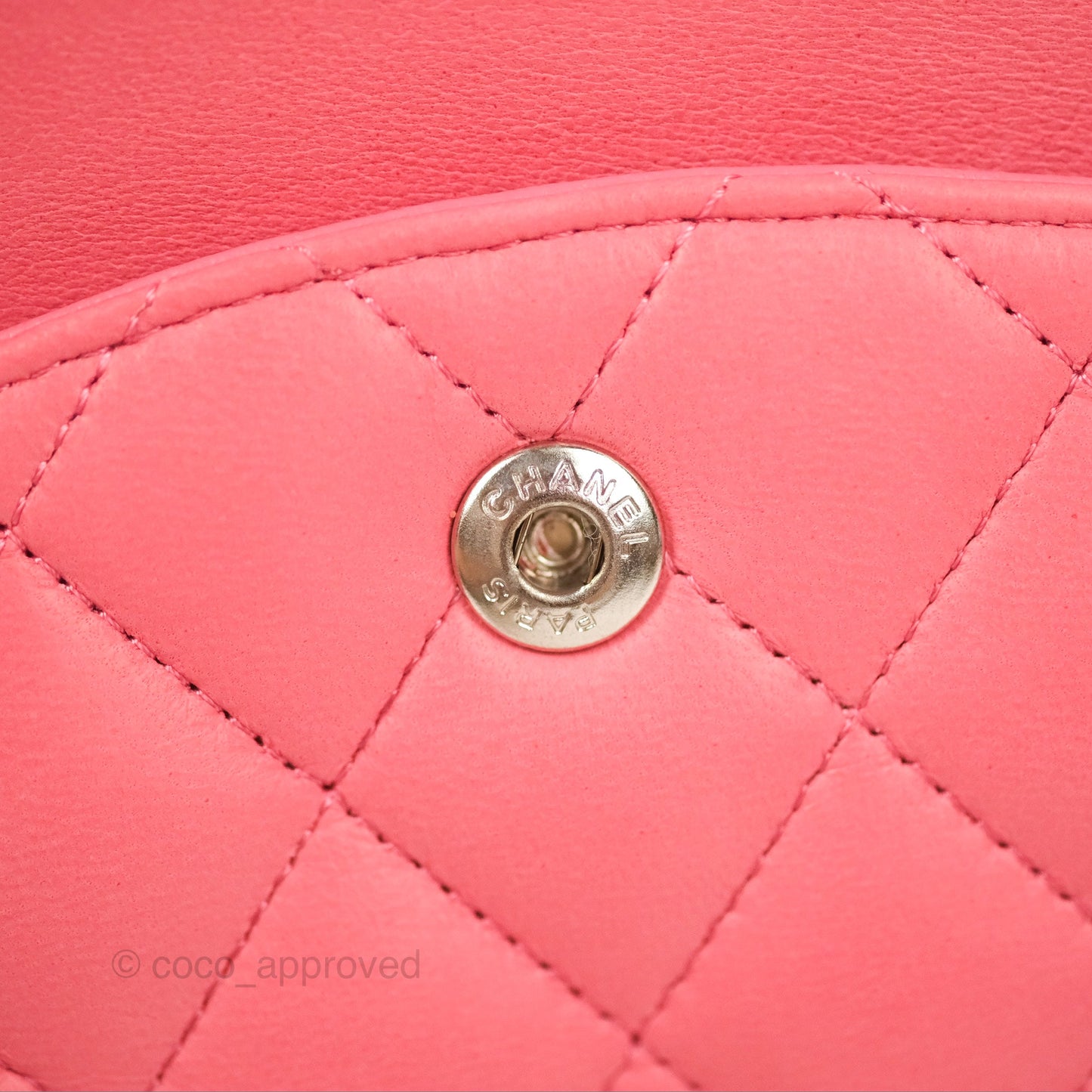 Chanel Classic M/L Medium Double Flap Pink Lambskin Silver Hardware