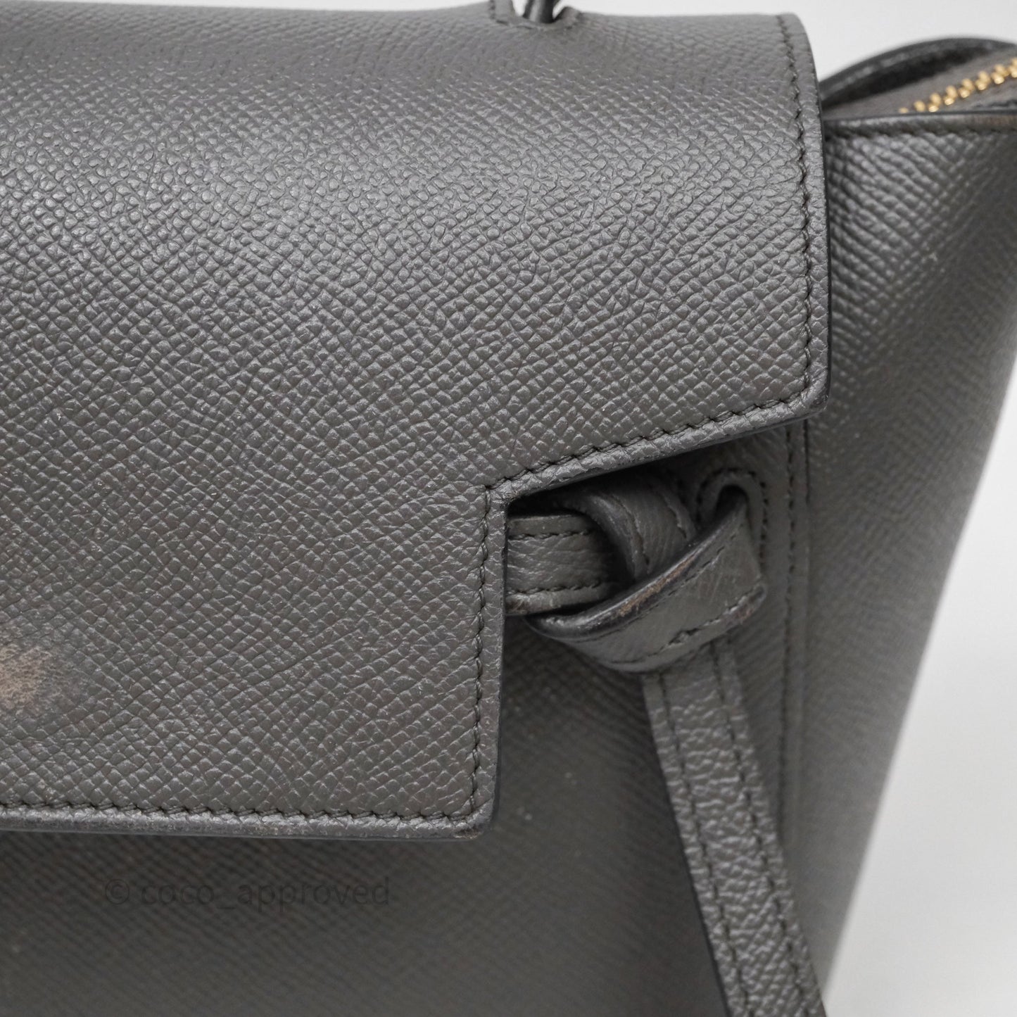 Celine Nano Belt Bag Grey Grained Calfskin Gold Hardware