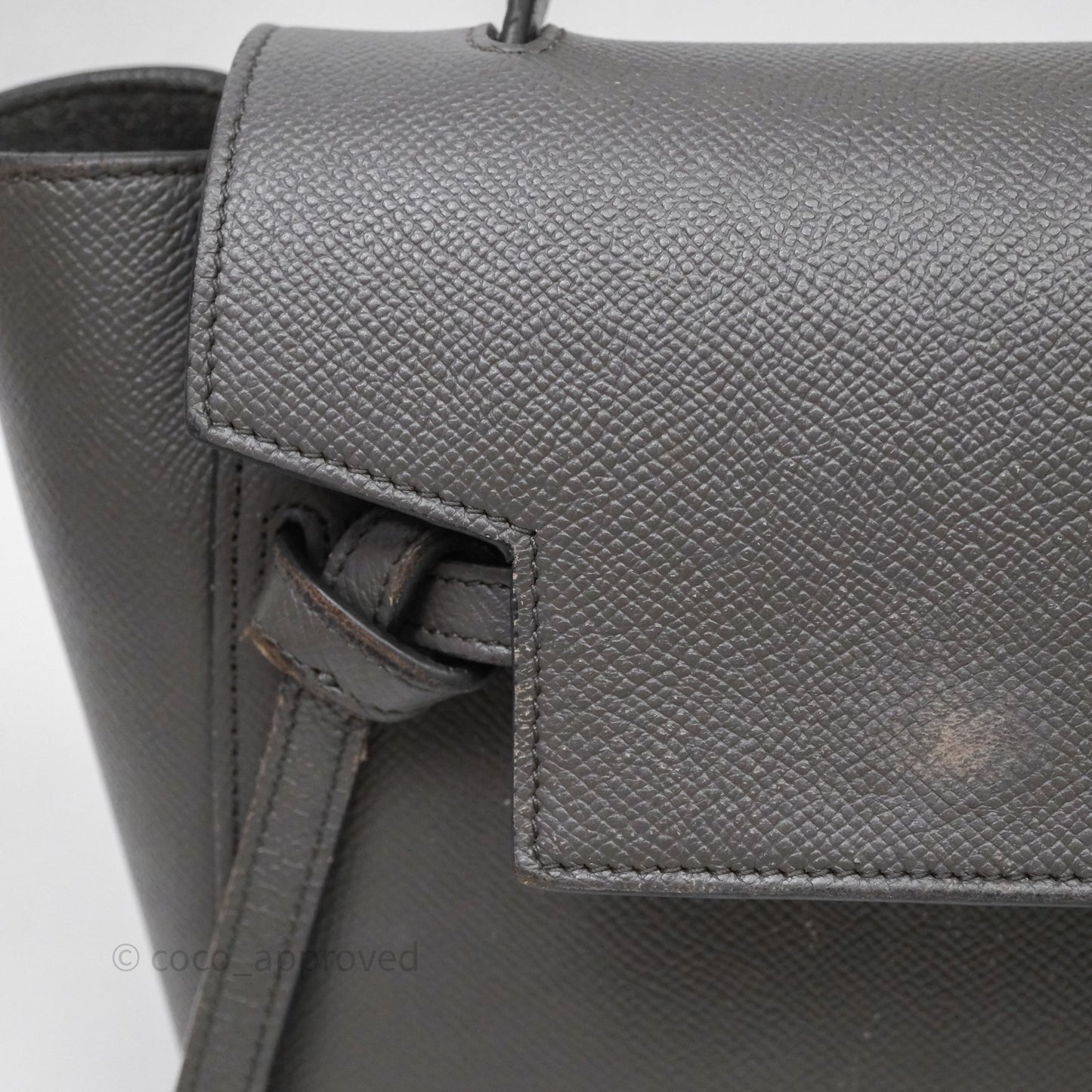 Celine Nano Belt Bag Grey Grained Calfskin Gold Hardware