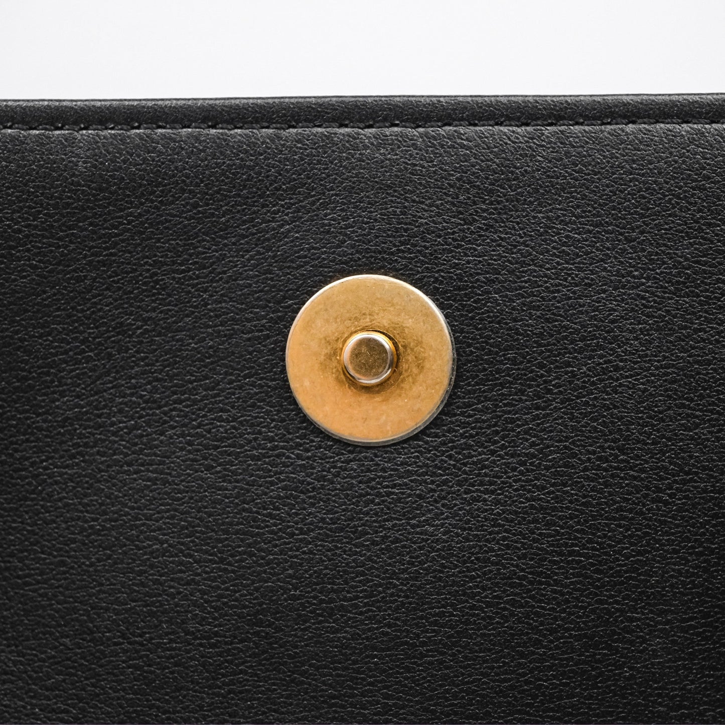 Chanel Small Pearl Hobo Bag Black Calfskin Aged Gold Hardware