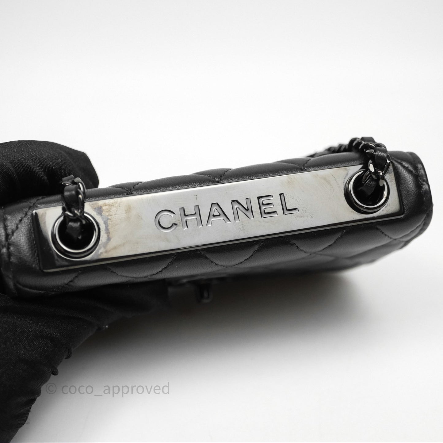 Chanel Mini Quilted Trendy CC WOC Wallet On Chain So Black Lambskin