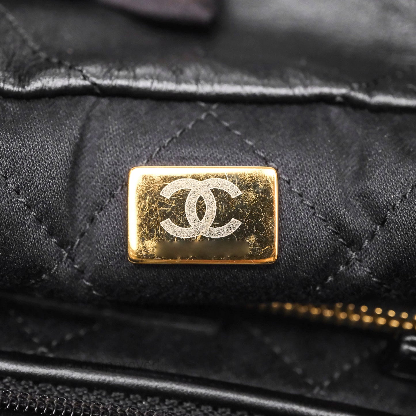 Chanel 22 Small Black Shiny Calfskin Aged Gold Hardware