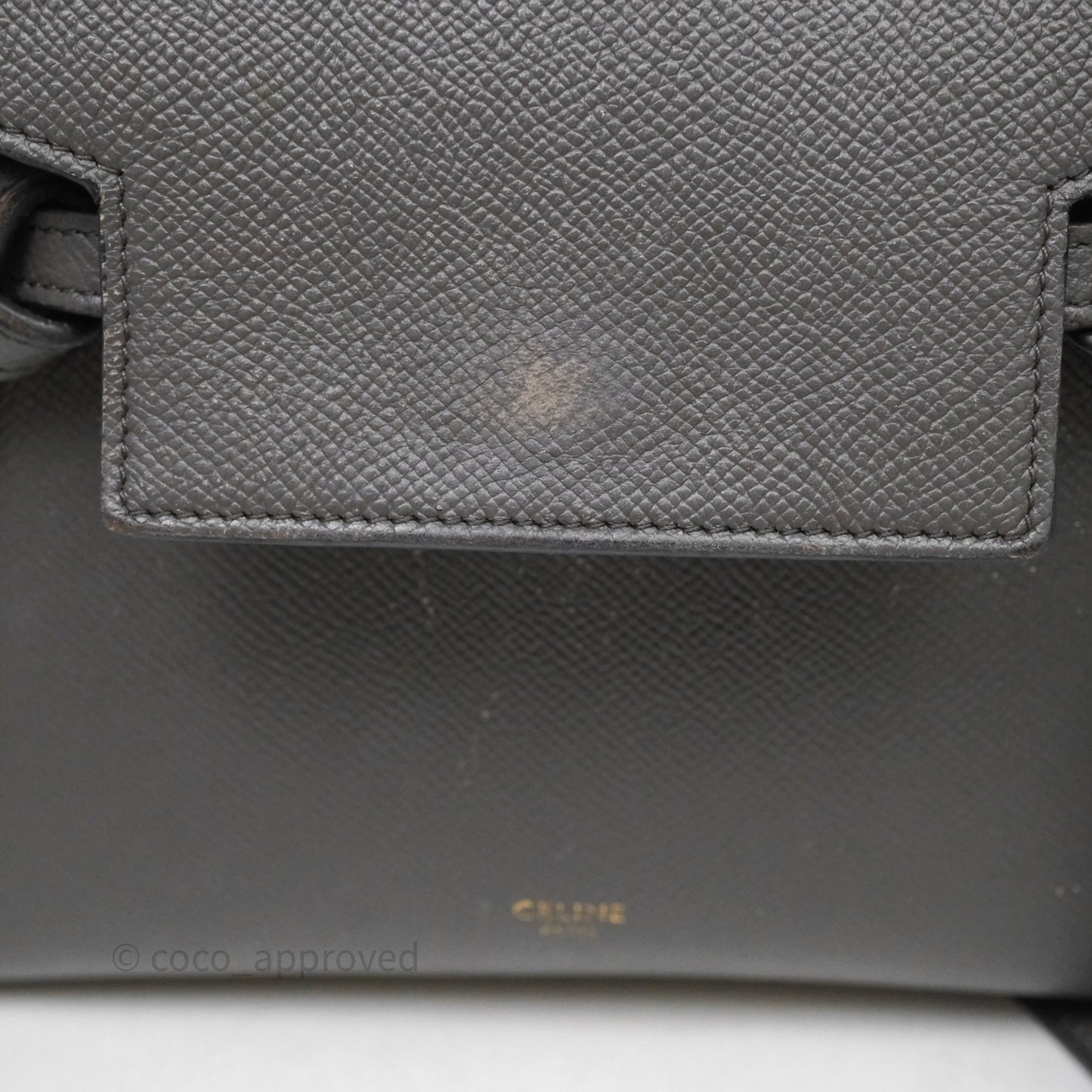 Celine Nano Belt Bag Grey Grained Calfskin Gold Hardware