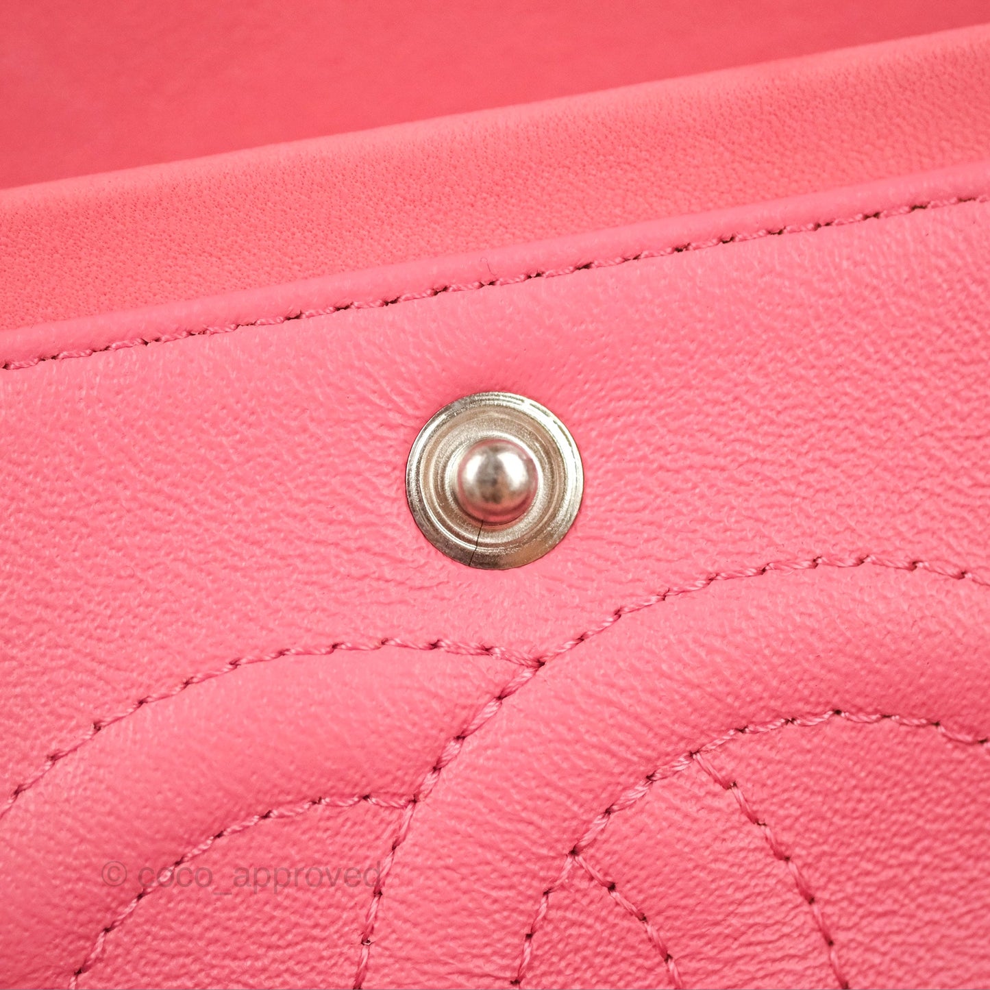 Chanel Classic M/L Medium Double Flap Pink Lambskin Silver Hardware