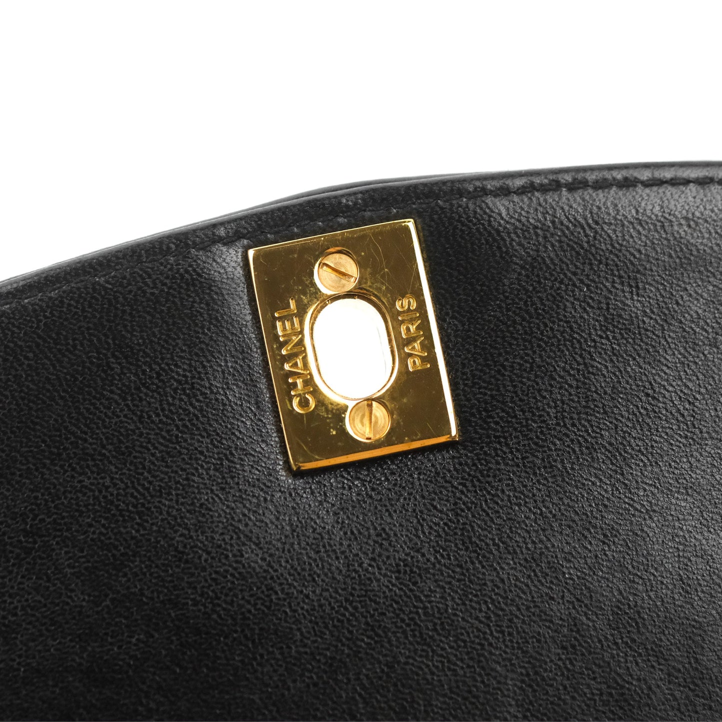 Chanel Vintage Small Quilted Classic Diana Flap Bag Black Lambskin 24K Gold Hardware