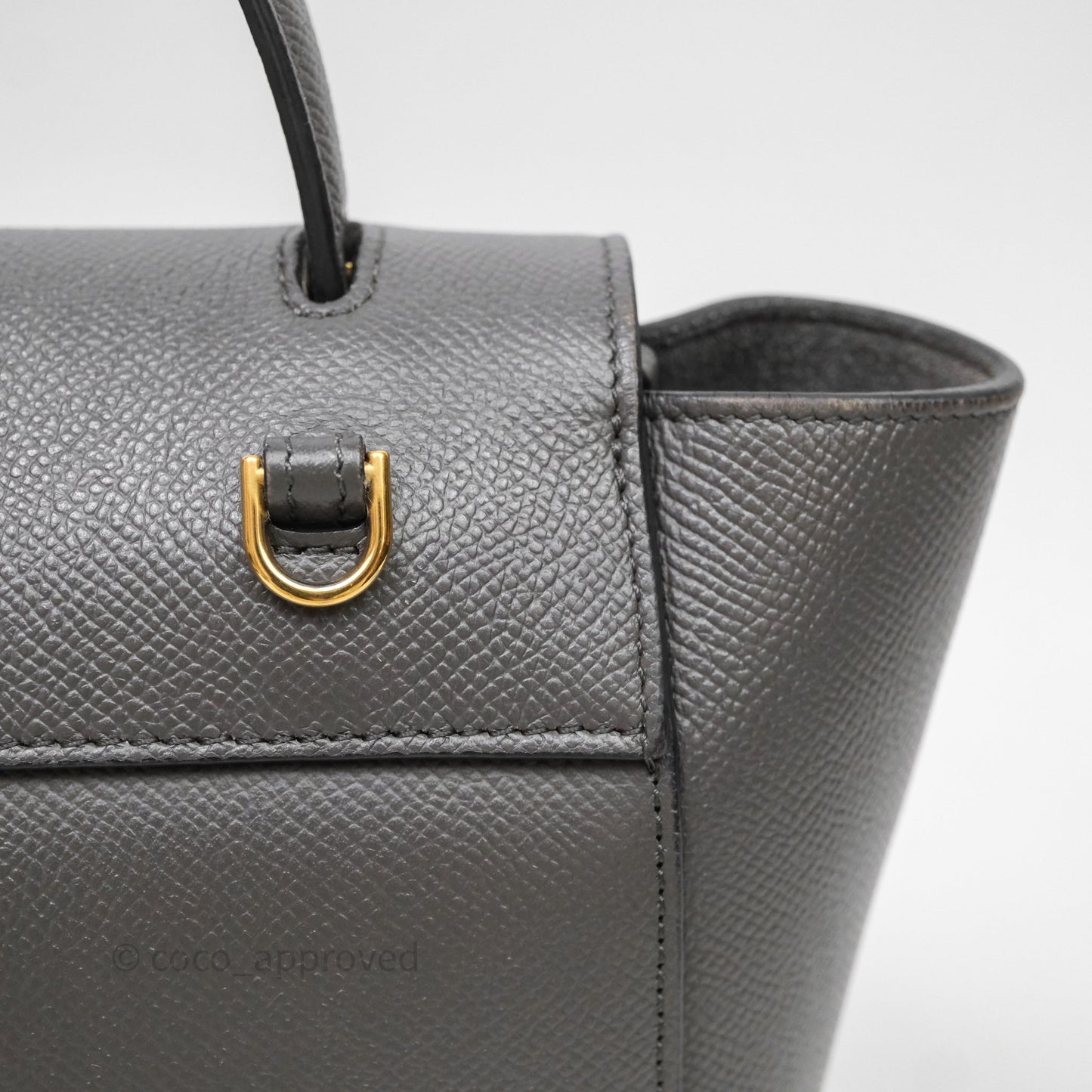 Celine Nano Belt Bag Grey Grained Calfskin Gold Hardware