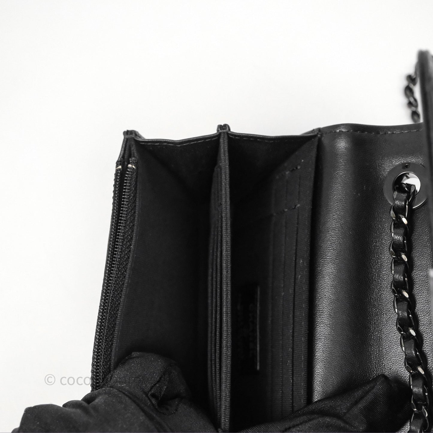 Chanel Mini Quilted Trendy CC WOC Wallet On Chain So Black Lambskin