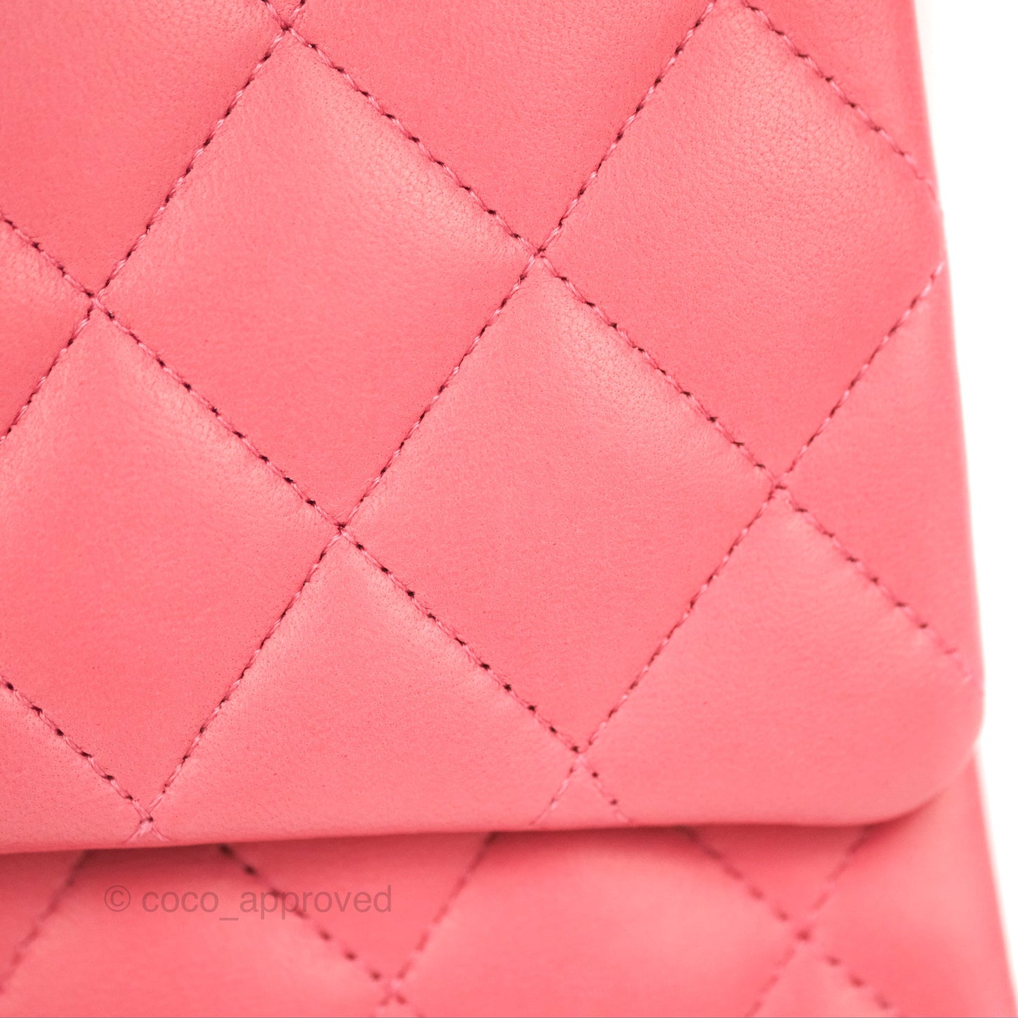 Chanel Classic M/L Medium Double Flap Pink Lambskin Silver Hardware