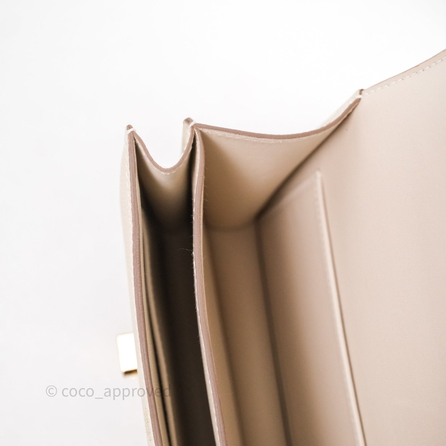 Hermès Constance Mini 18cm Mirror Craie 10 Gold Hardware