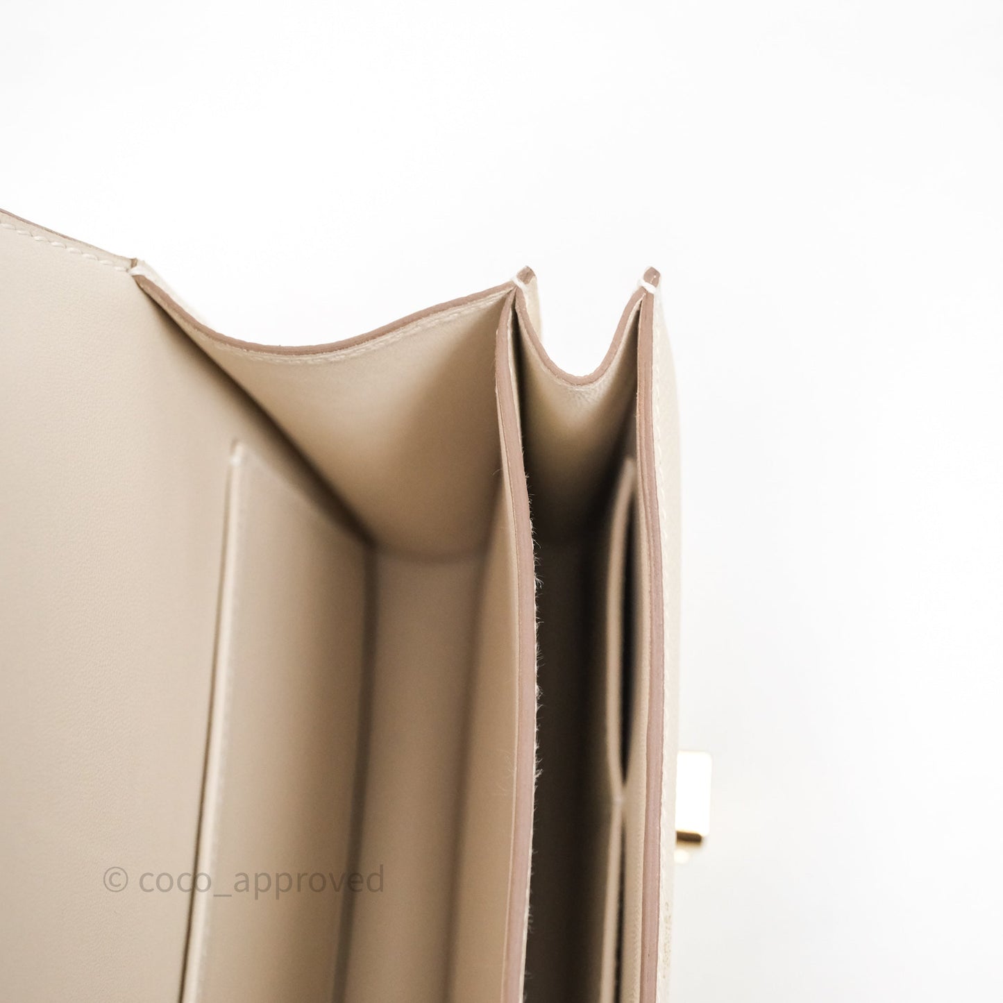 Hermès Constance Mini 18cm Mirror Craie 10 Gold Hardware