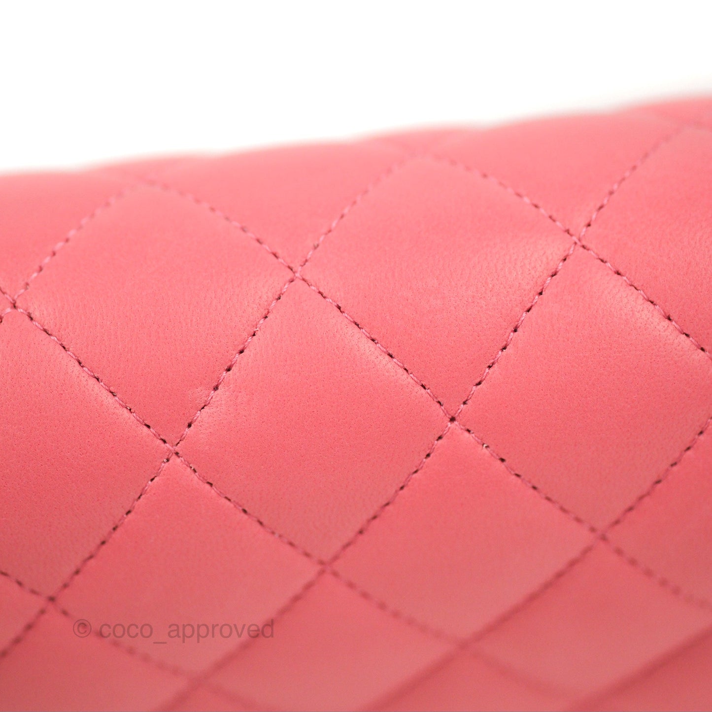 Chanel Classic M/L Medium Double Flap Pink Lambskin Silver Hardware