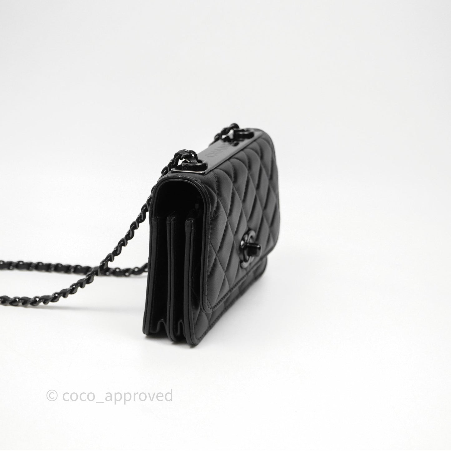 Chanel Mini Quilted Trendy CC WOC Wallet On Chain So Black Lambskin