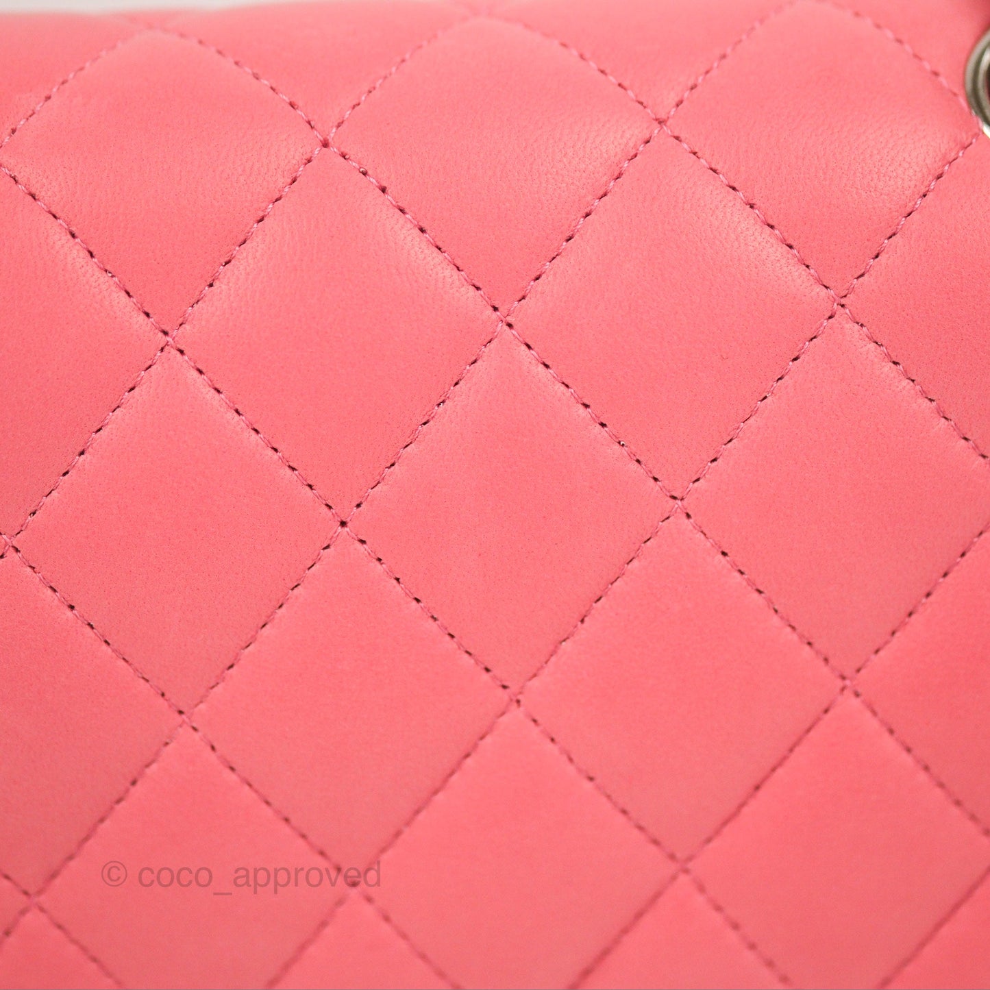Chanel Classic M/L Medium Double Flap Pink Lambskin Silver Hardware