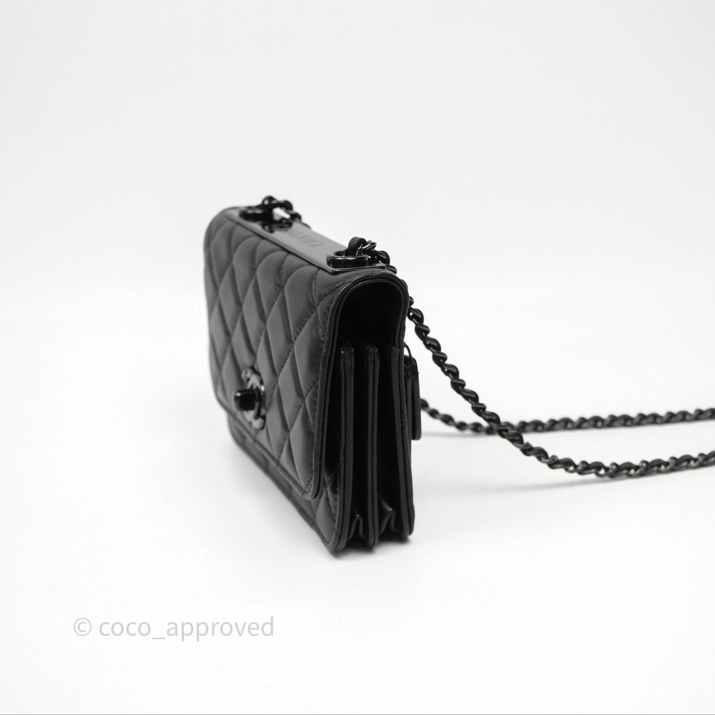 Chanel Mini Quilted Trendy CC WOC Wallet On Chain So Black Lambskin