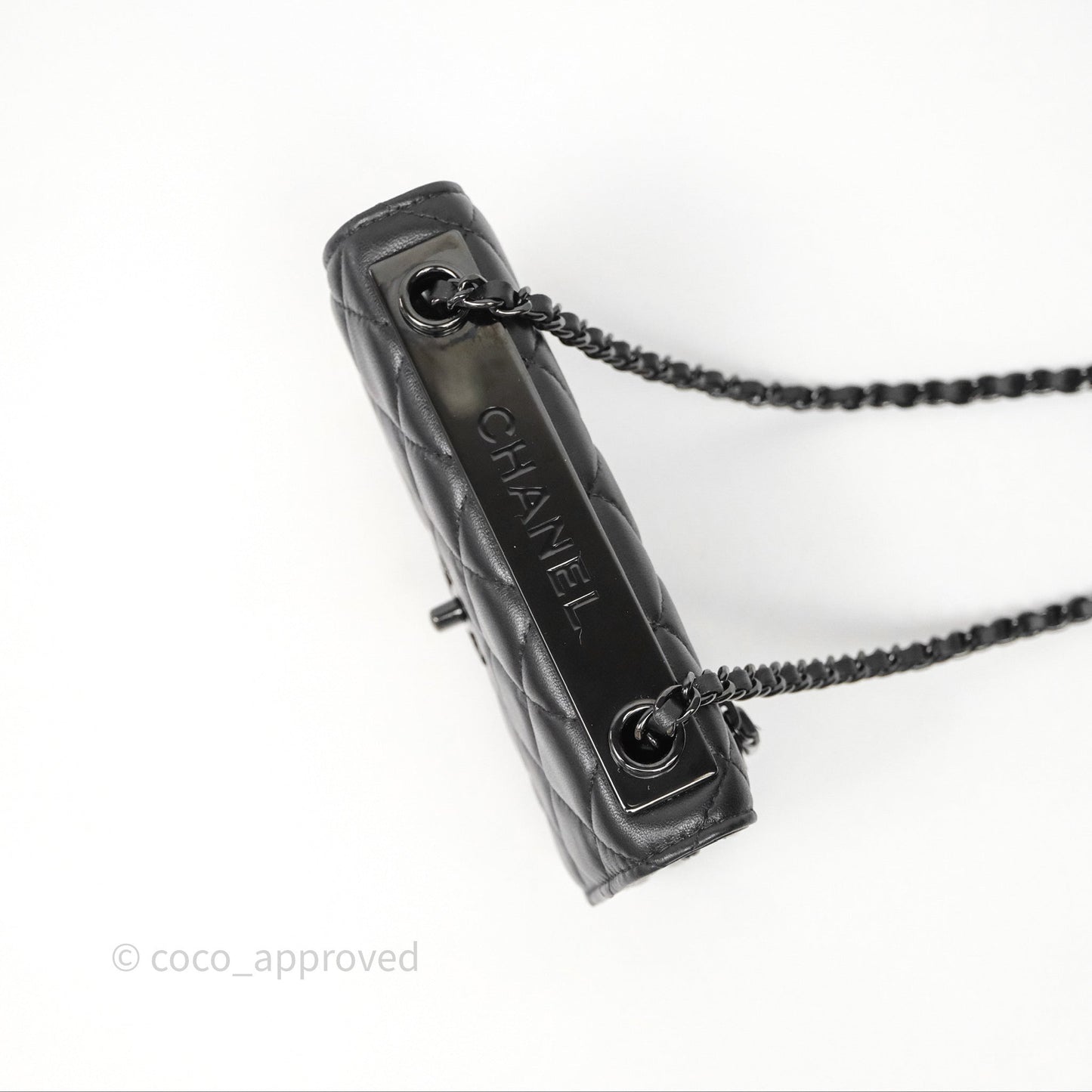 Chanel Mini Quilted Trendy CC WOC Wallet On Chain So Black Lambskin