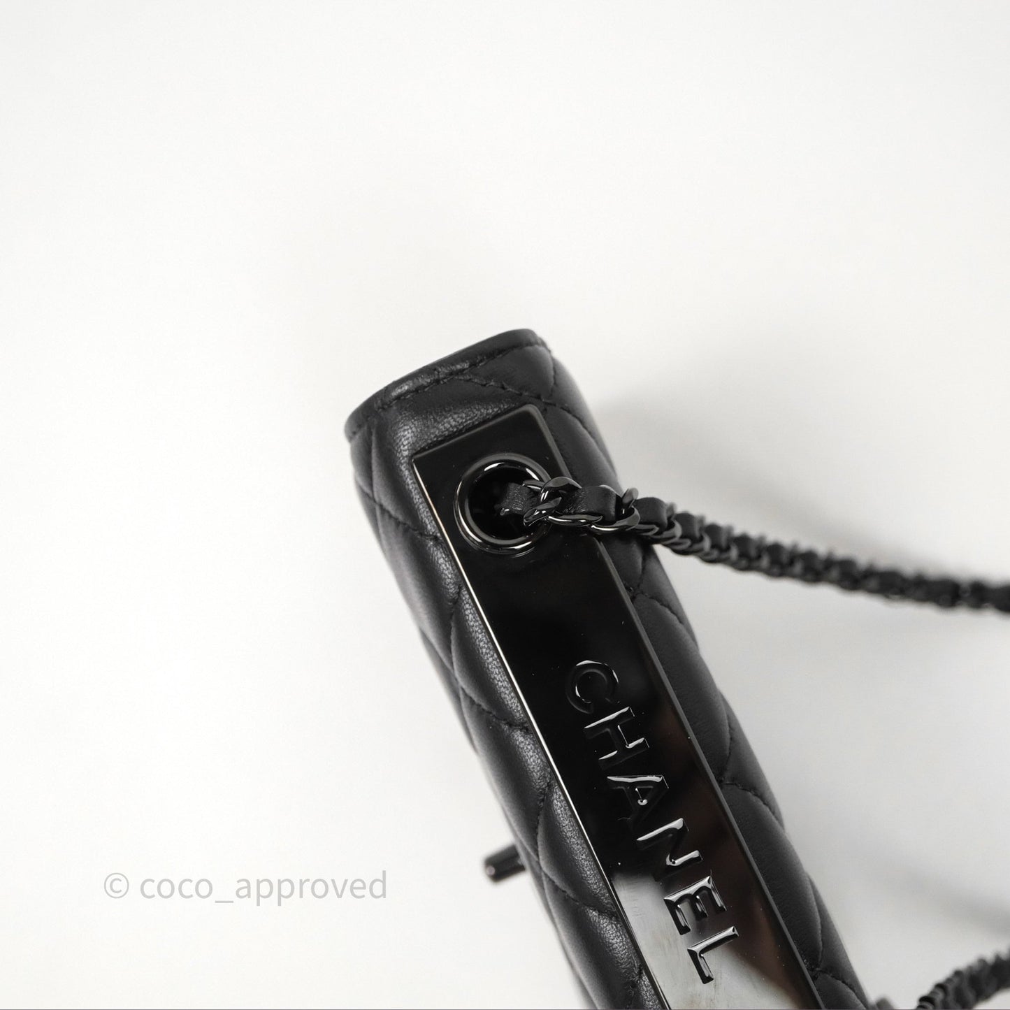 Chanel Mini Quilted Trendy CC WOC Wallet On Chain So Black Lambskin