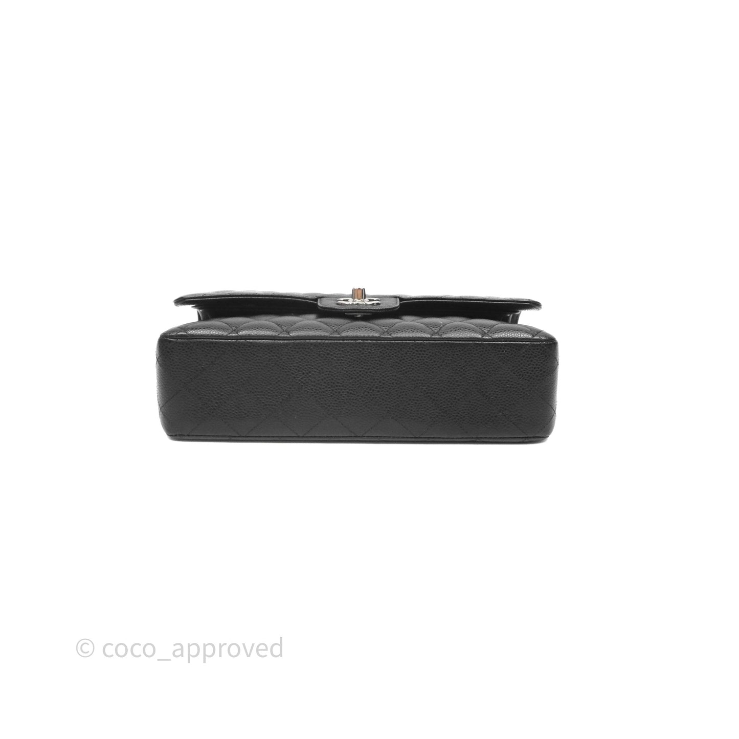 Chanel Classic M/L Medium Flap Quilted Black Caviar Silver Hardware