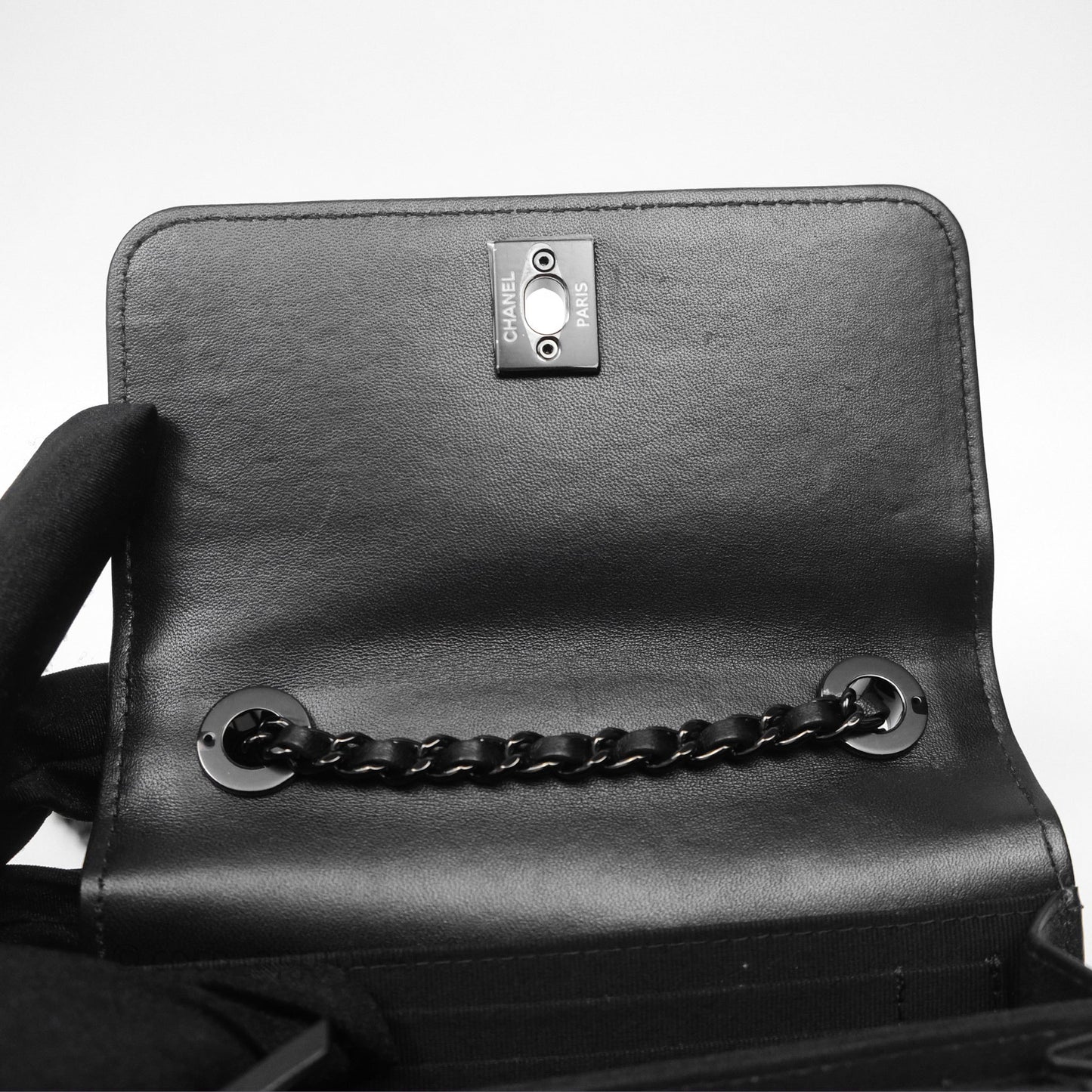 Chanel Mini Quilted Trendy CC WOC Wallet On Chain So Black Lambskin