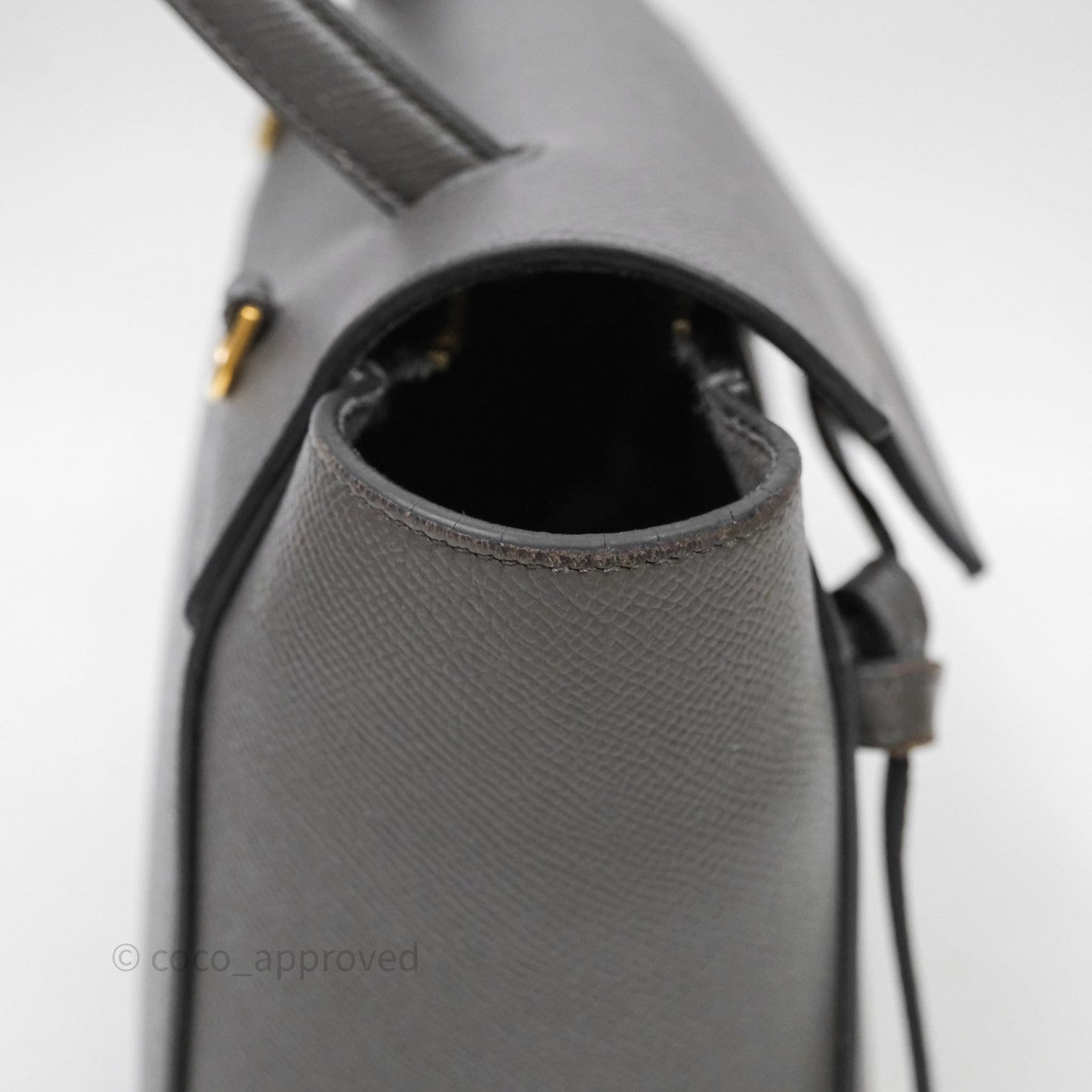 Celine Nano Belt Bag Grey Grained Calfskin Gold Hardware