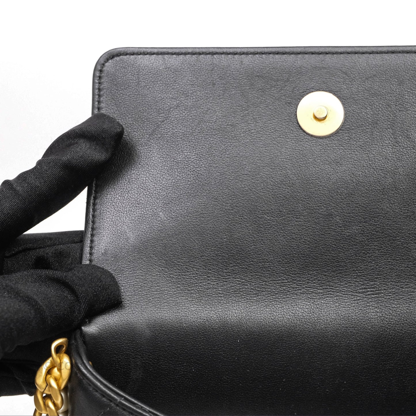 Chanel Small Pearl Hobo Bag Black Calfskin Aged Gold Hardware